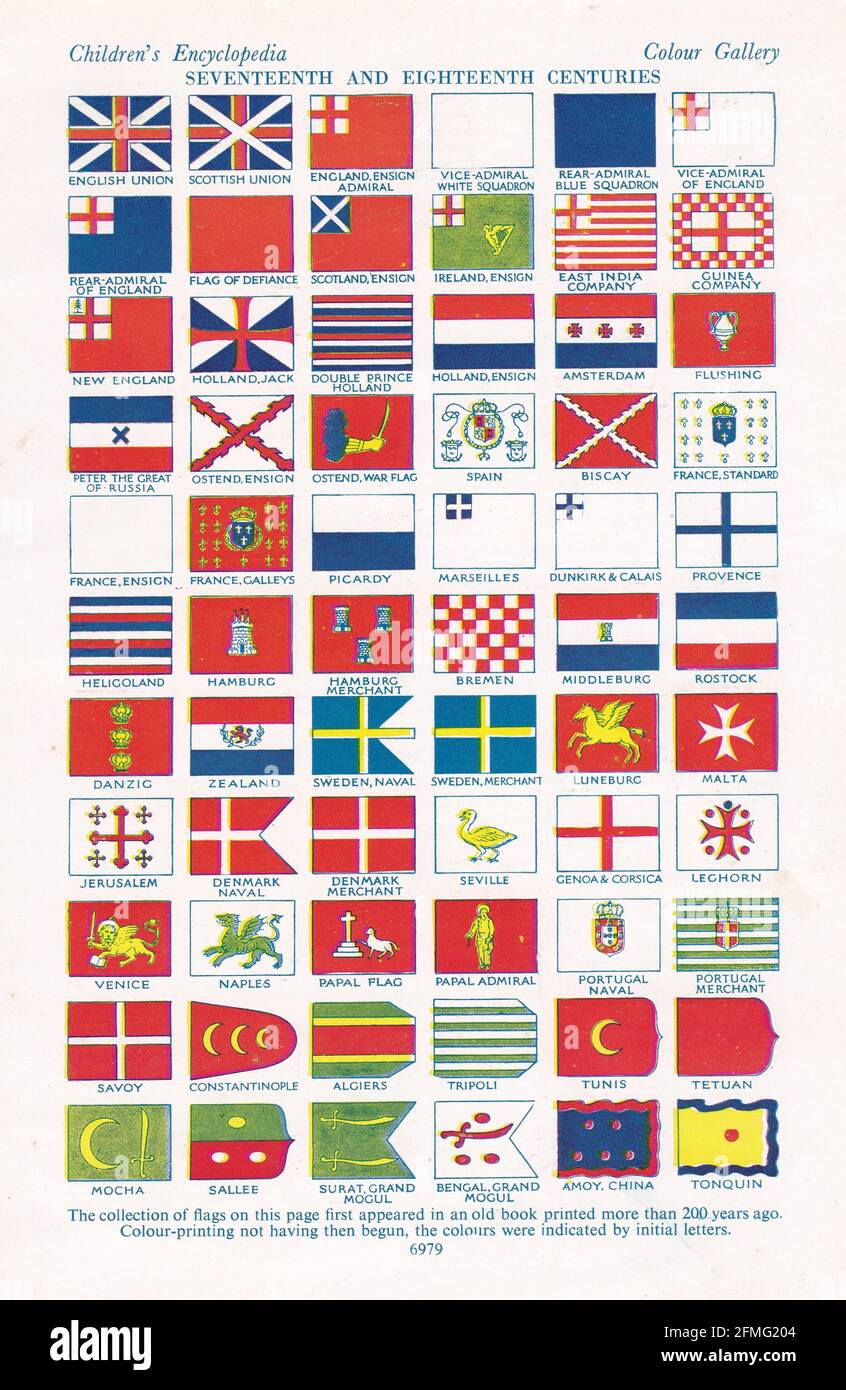 drapeaux des xviie et xviiie siècles Banque D'Images