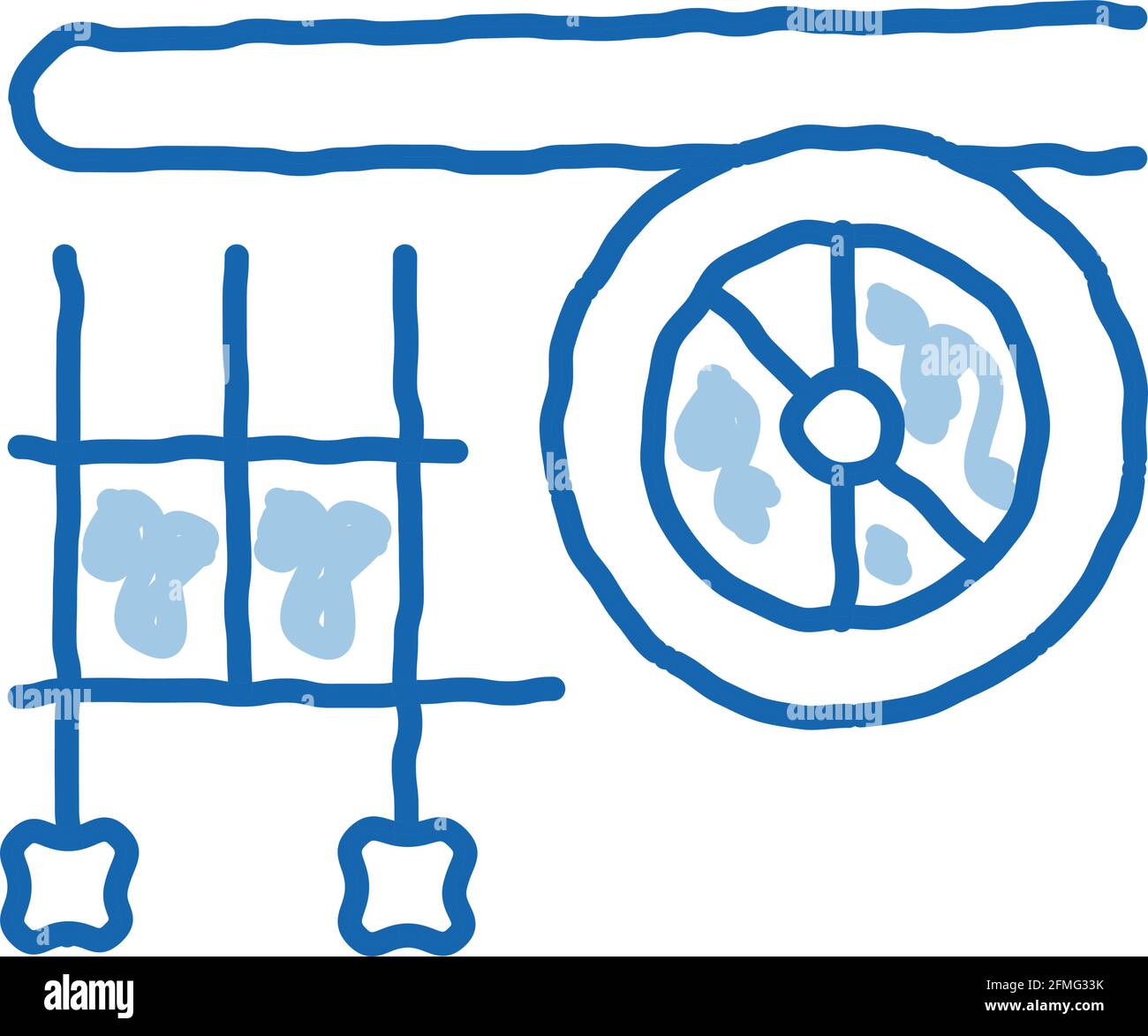 Illustration dessinée à la main de l'icône de l'aile du moteur de plan Illustration de Vecteur