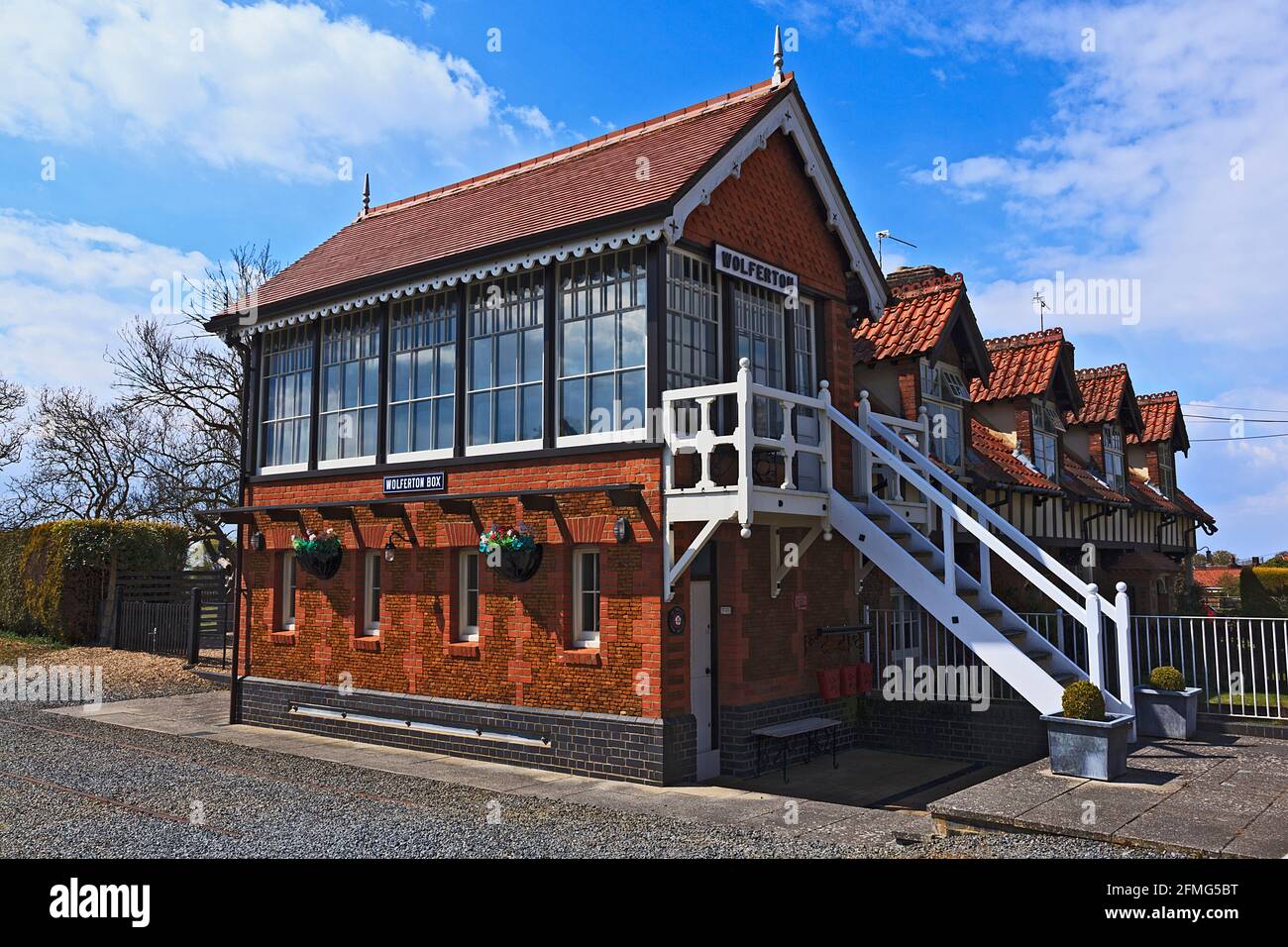 The signal Box à la gare royale de Wolferton, Sandringham, Norfolk, Royaume-Uni Banque D'Images