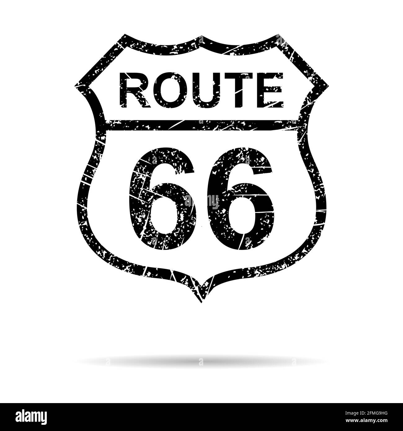 Route 66 icône classique, Voyage usa histoire autoroute, amérique route voyage vecteur arrière-plan . Illustration de Vecteur