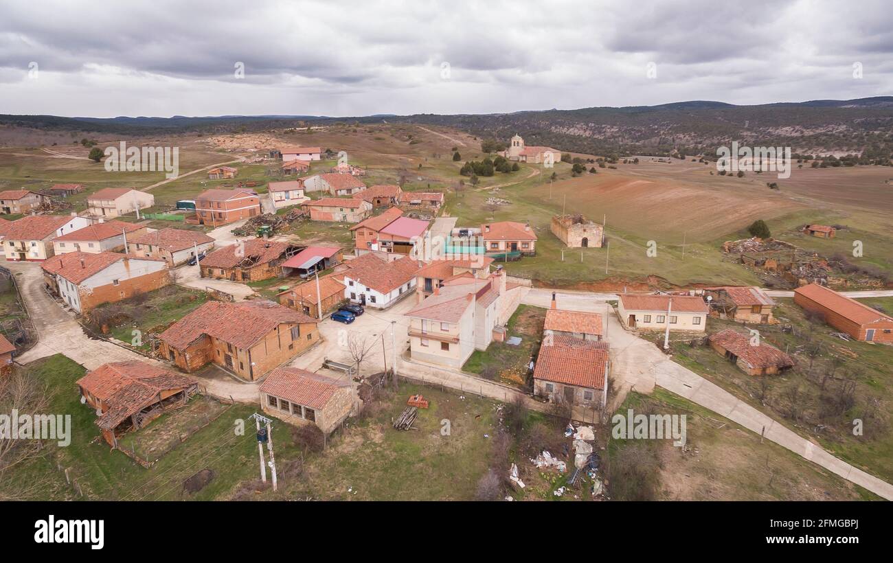 Ville de Cantalucia dans la province de Soria, Espagne Banque D'Images