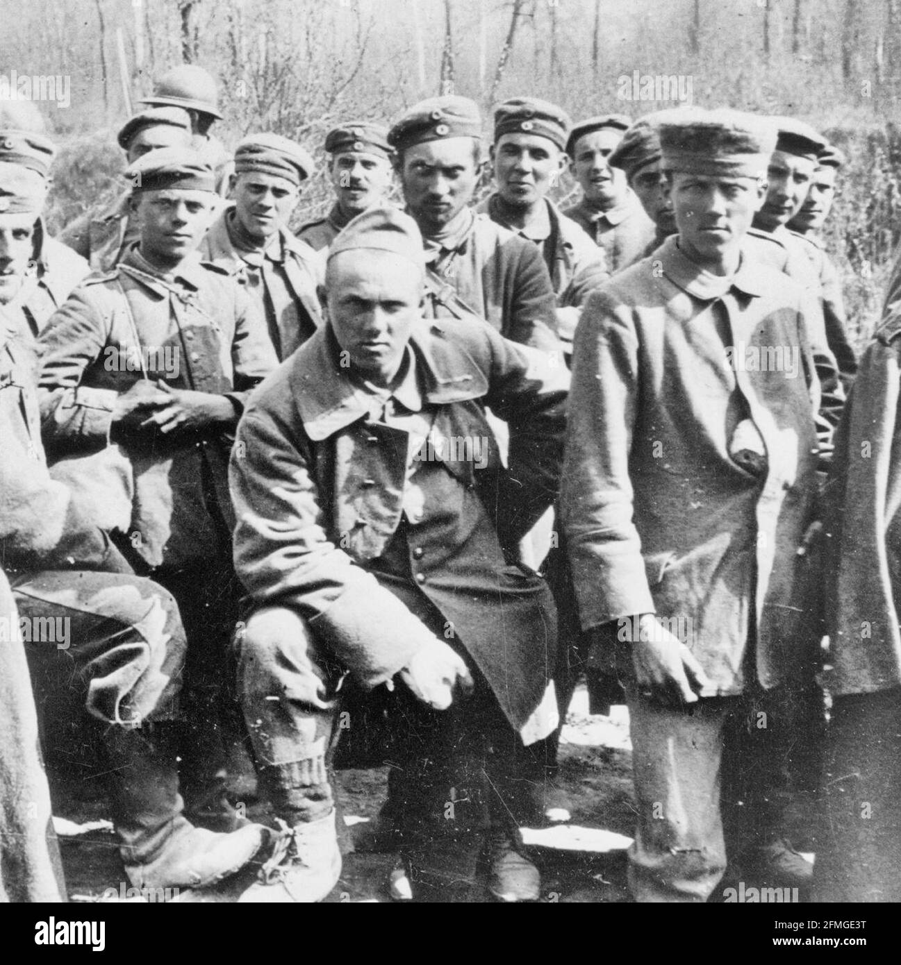 Prisonniers allemands, capturés par les Américains à Belleau Woods, 1918 Banque D'Images