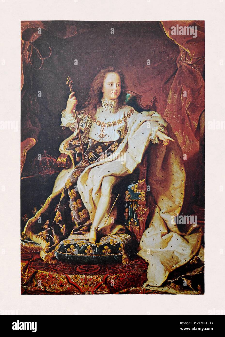 Portrait de Louis XV de France peint par Hyacinthe Rigaud en 1715. Banque D'Images