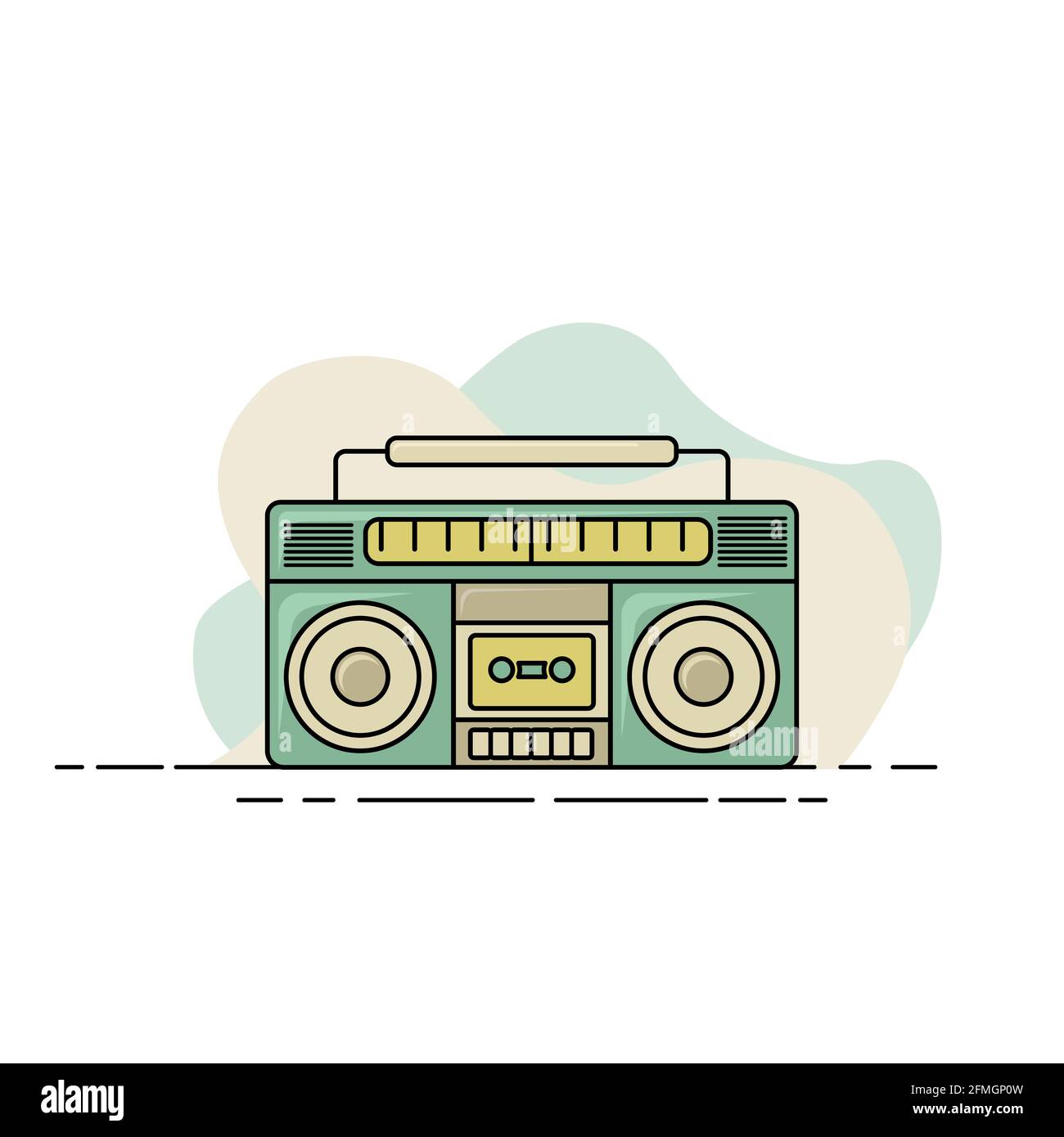 Radio Boombox plate. Radio de dessin animé pour la conception de modèles  musicaux Image Vectorielle Stock - Alamy