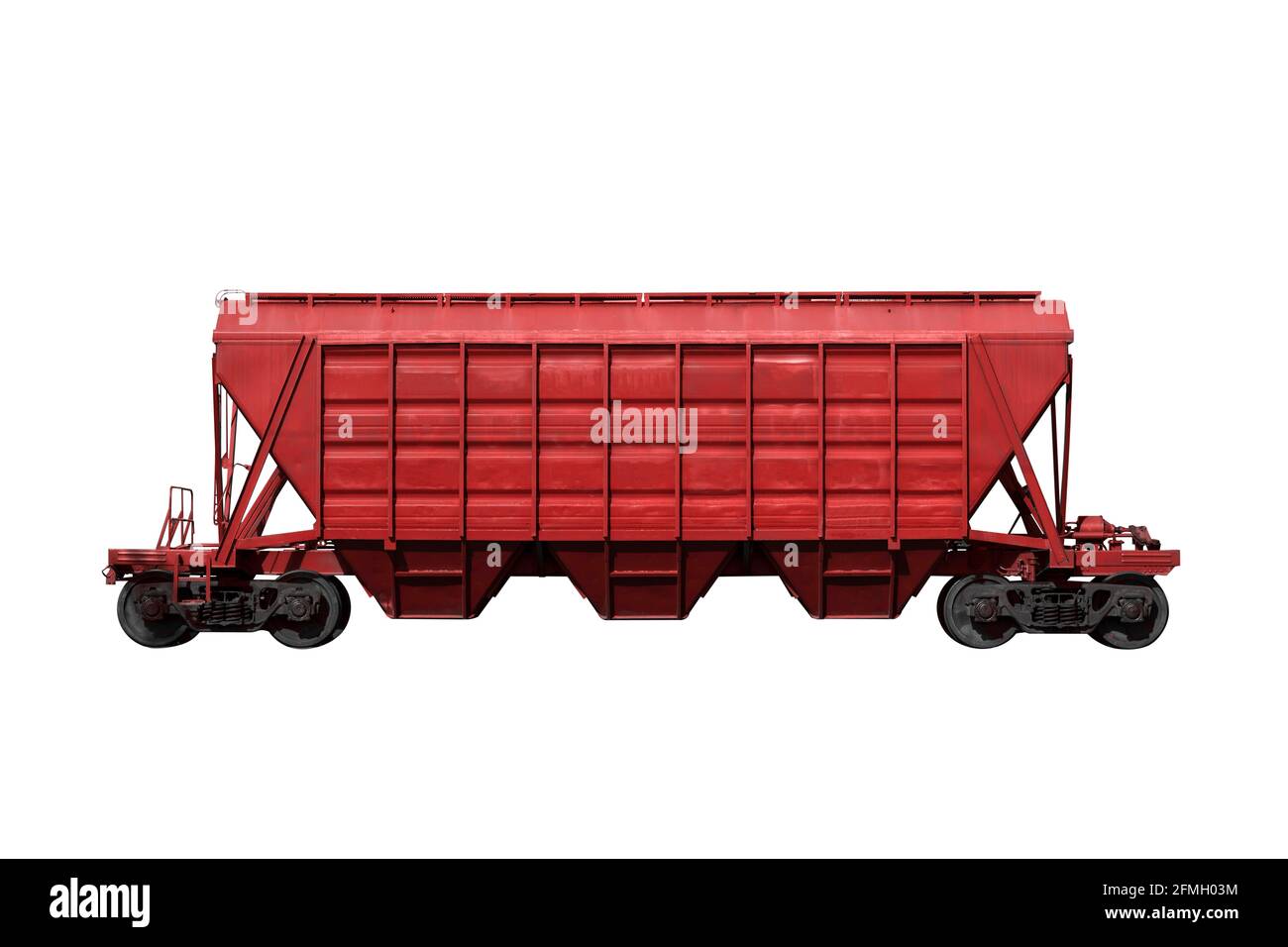 voiture de transport rouge isolée sur fond blanc. Photo de haute qualité Banque D'Images