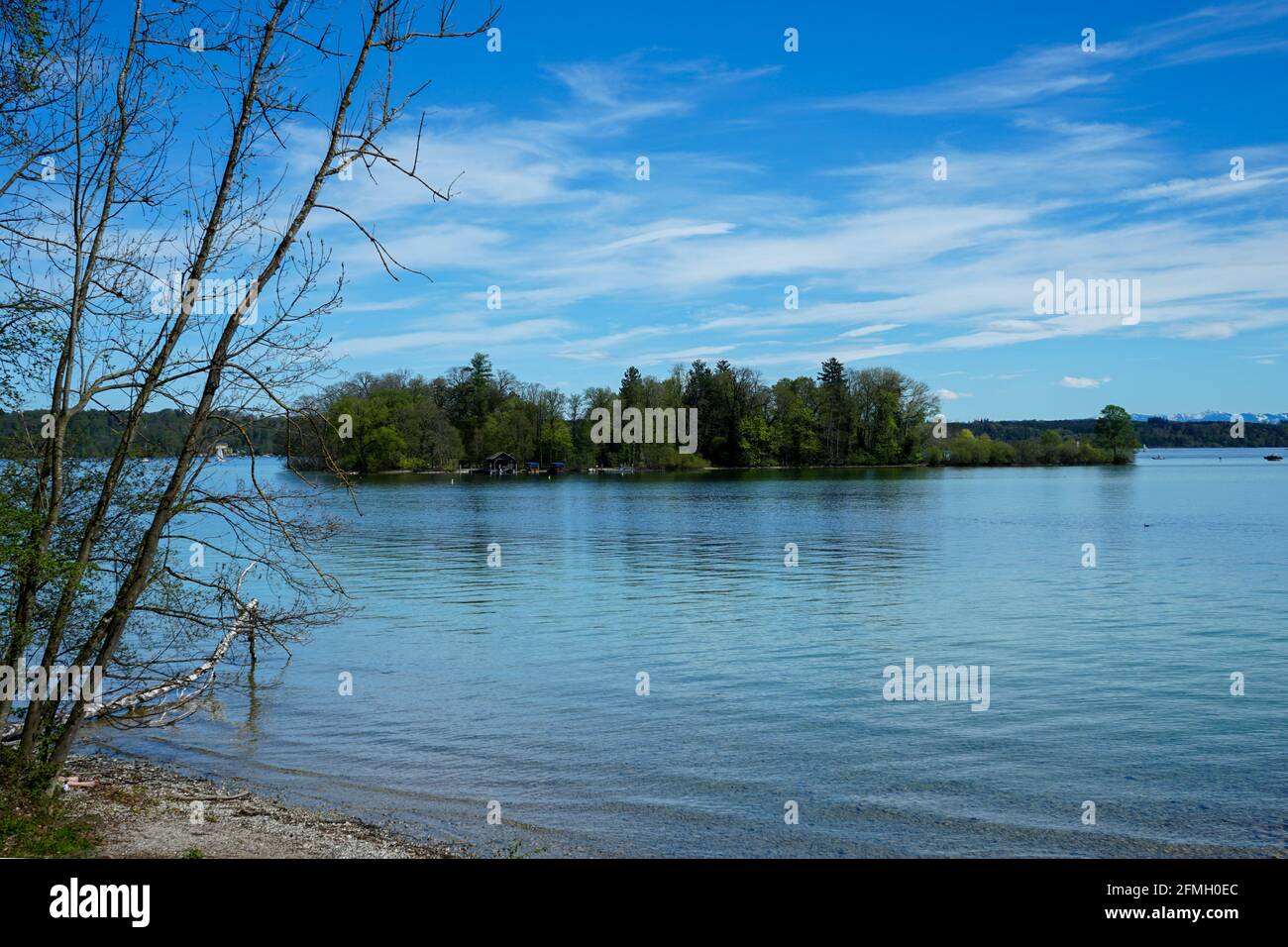 Rose Island, lac Starnberg.C'était une résidence préférée de l'impératrice autrichienne Sisi (impératrice Elisabeth). Banque D'Images