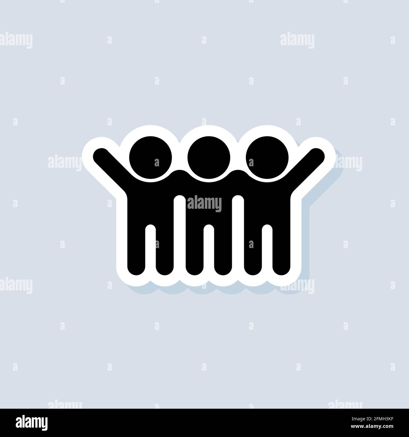 Autocollant « Friends is hugging ». Concept d'amitié. Vecteur sur arrière-plan isolé. SPE 10. Illustration de Vecteur