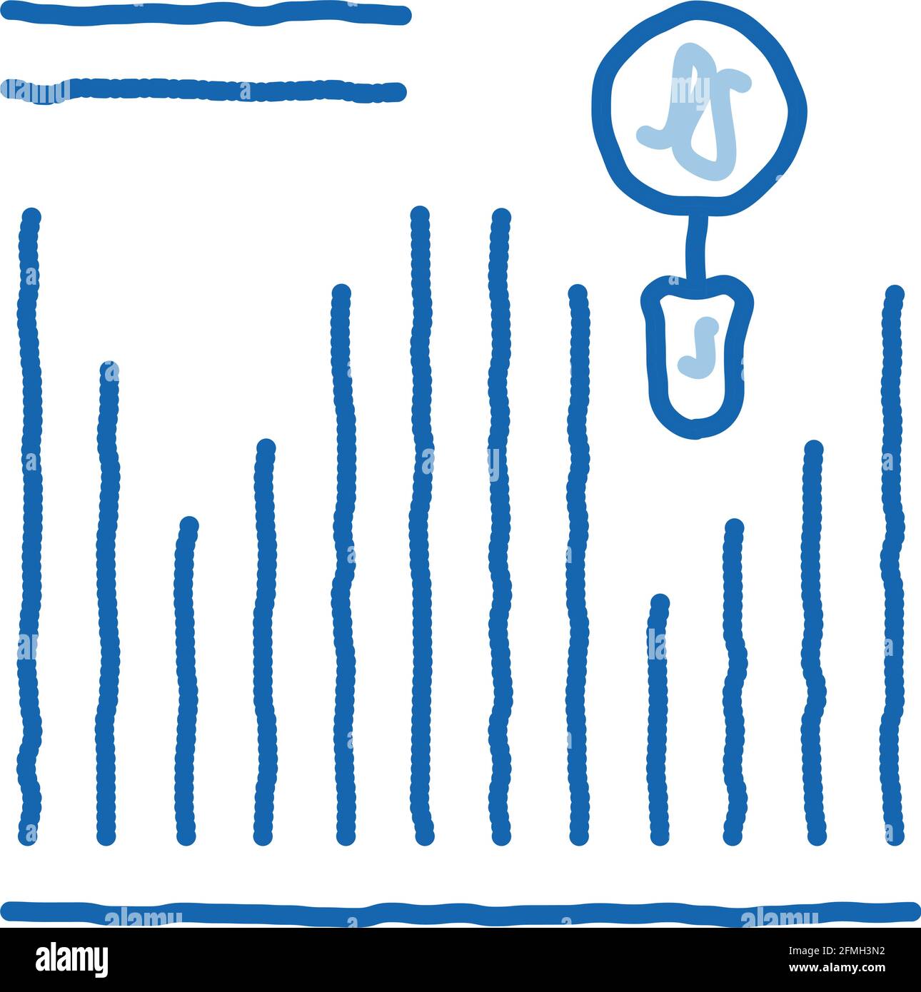 Statisticien étude de marché Doodle icône dessin à la main illustration Illustration de Vecteur