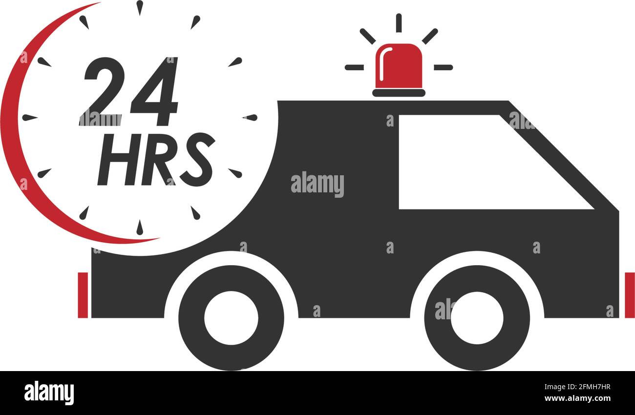 Modèle de conception d'illustration vectorielle de logo d'icône 24 heures Illustration de Vecteur