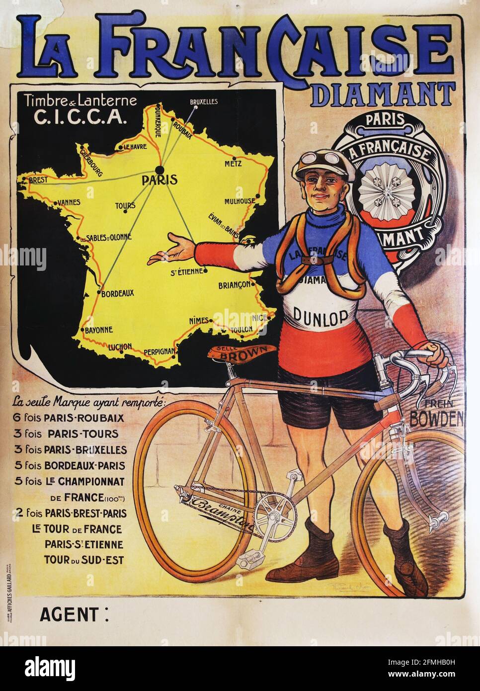 1937 MOTO CYCLE LA FRANCASE DAMANT GAMME VELO MOTEUR MOTO COURBEVOE n Véhcules: pèces