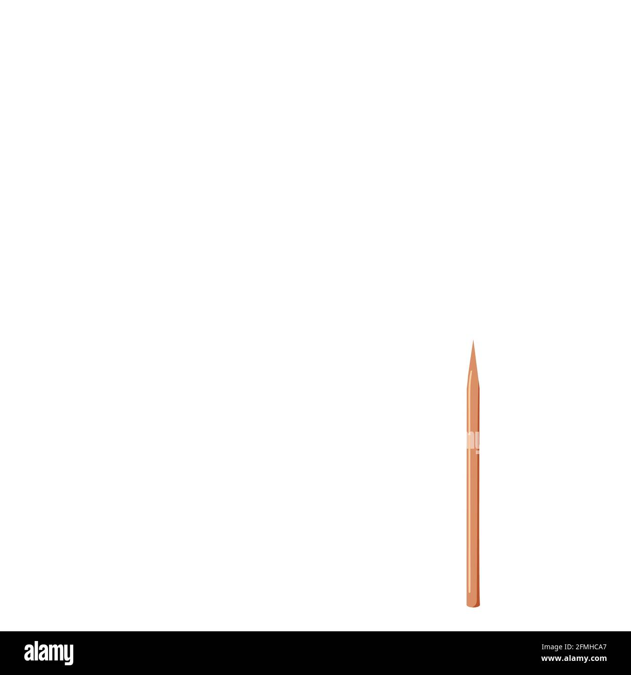 Poussoir en bois manucure, bâton orange, icône vectorielle Illustration de Vecteur