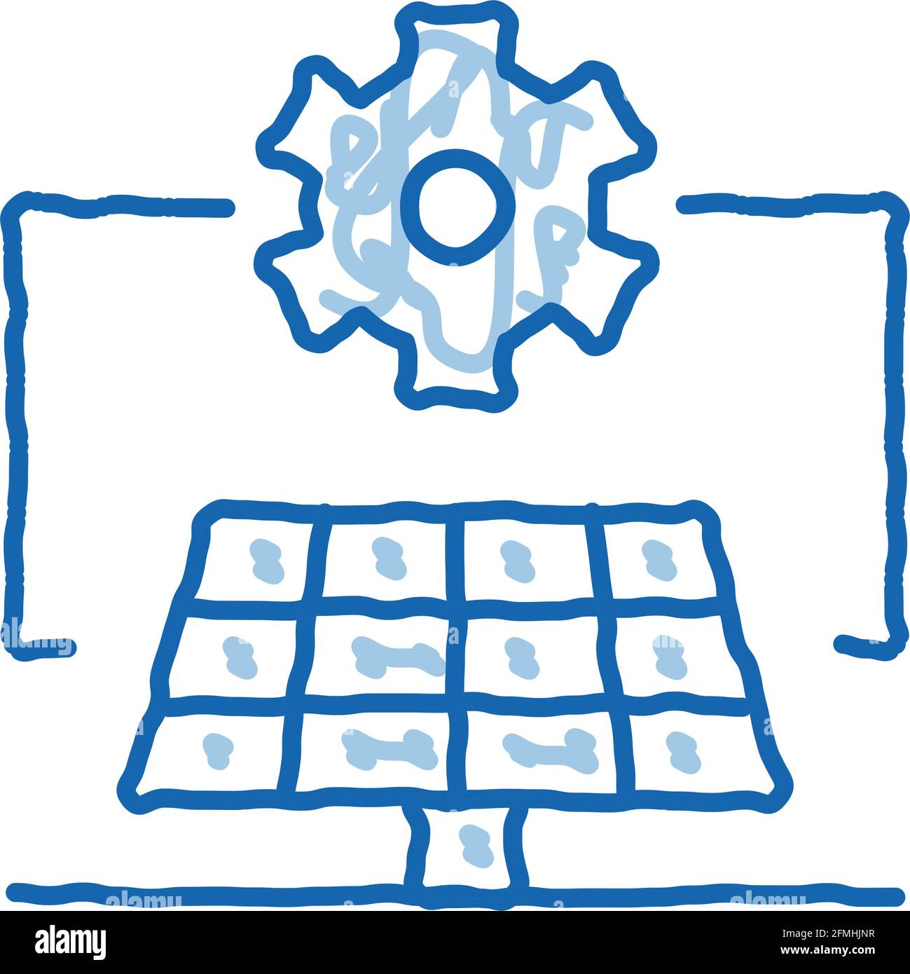 illustration de l'icône de la configuration solaire générale dessinée à la main Illustration de Vecteur