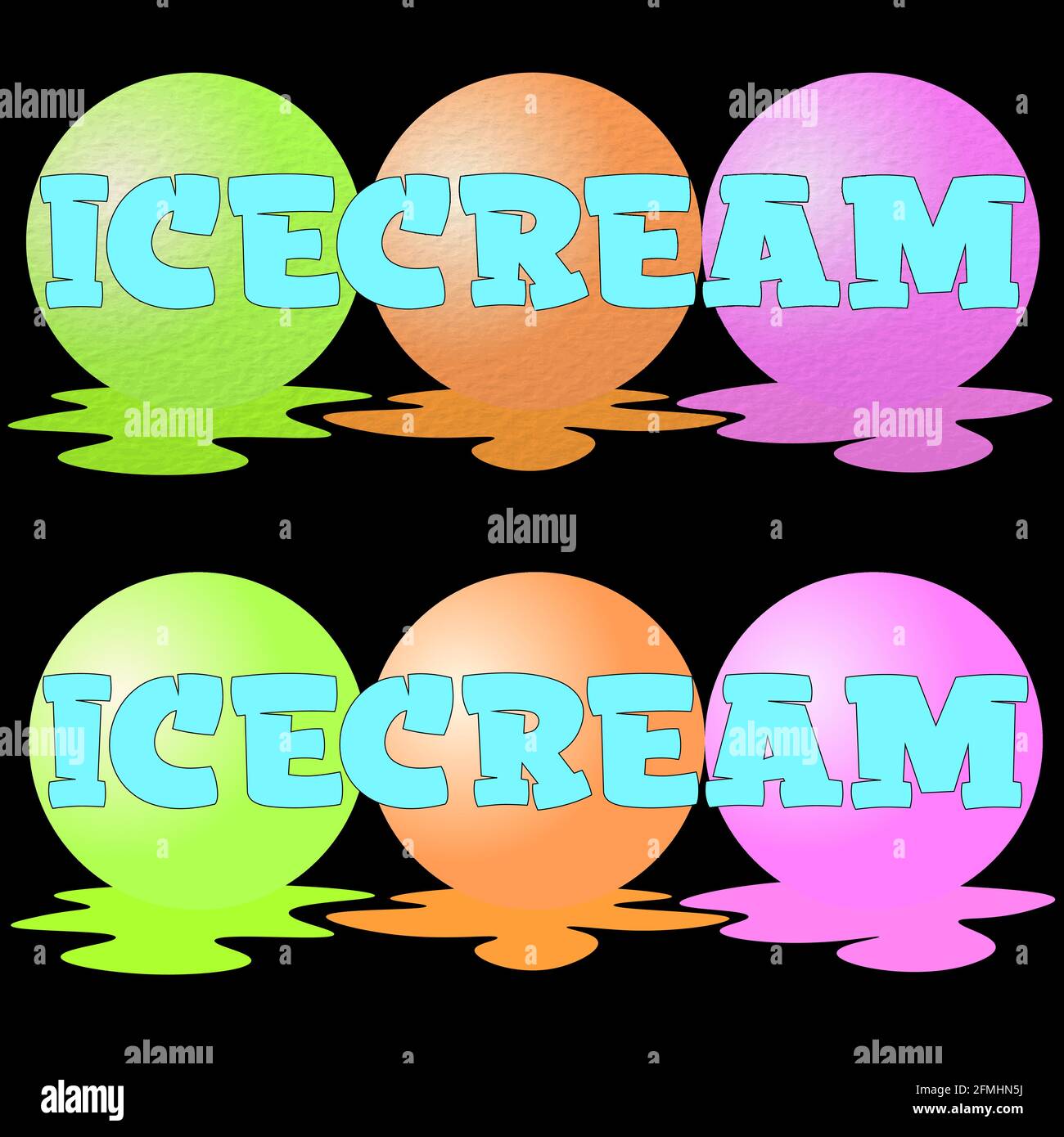 logo boules de glace multicolores avec inscription 1 Illustration de Vecteur