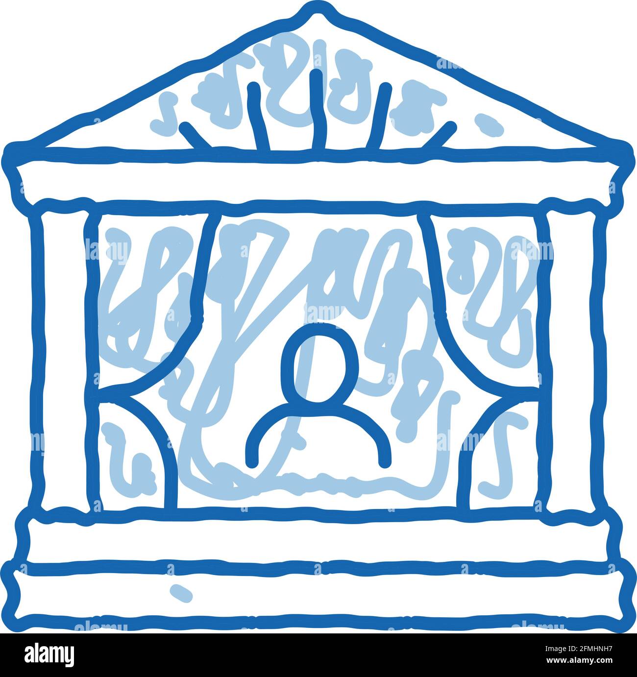 illustration dessinée à la main avec un ancien théâtre grec Illustration de Vecteur