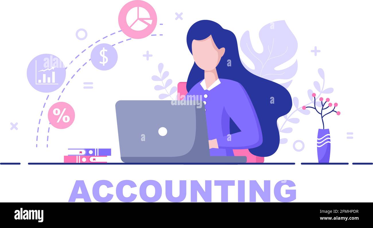 Gestion financière ou vecteur comptable Illustration pour l'augmentation du revenu, l'analyse économique, l'état financier et le concept budgétaire Illustration de Vecteur