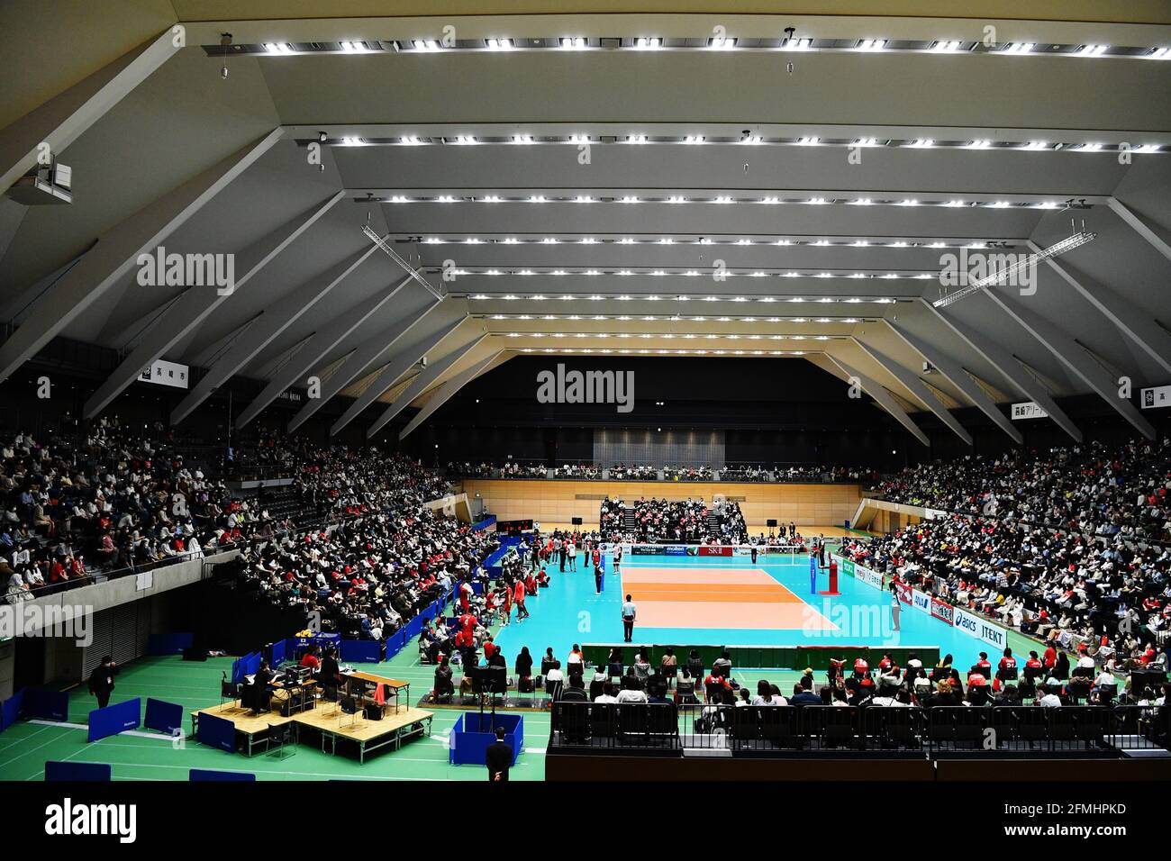Takasaki Arena, Gunma, Japon. 8 mai 2021. Vue générale, 8 MAI 2021 - Volleyball : Japon épreuve de l'équipe nationale de Volleyball à Takasaki Arena, Gunma, Japon. Credit: MATSUO.K/AFLO SPORT/Alay Live News Banque D'Images
