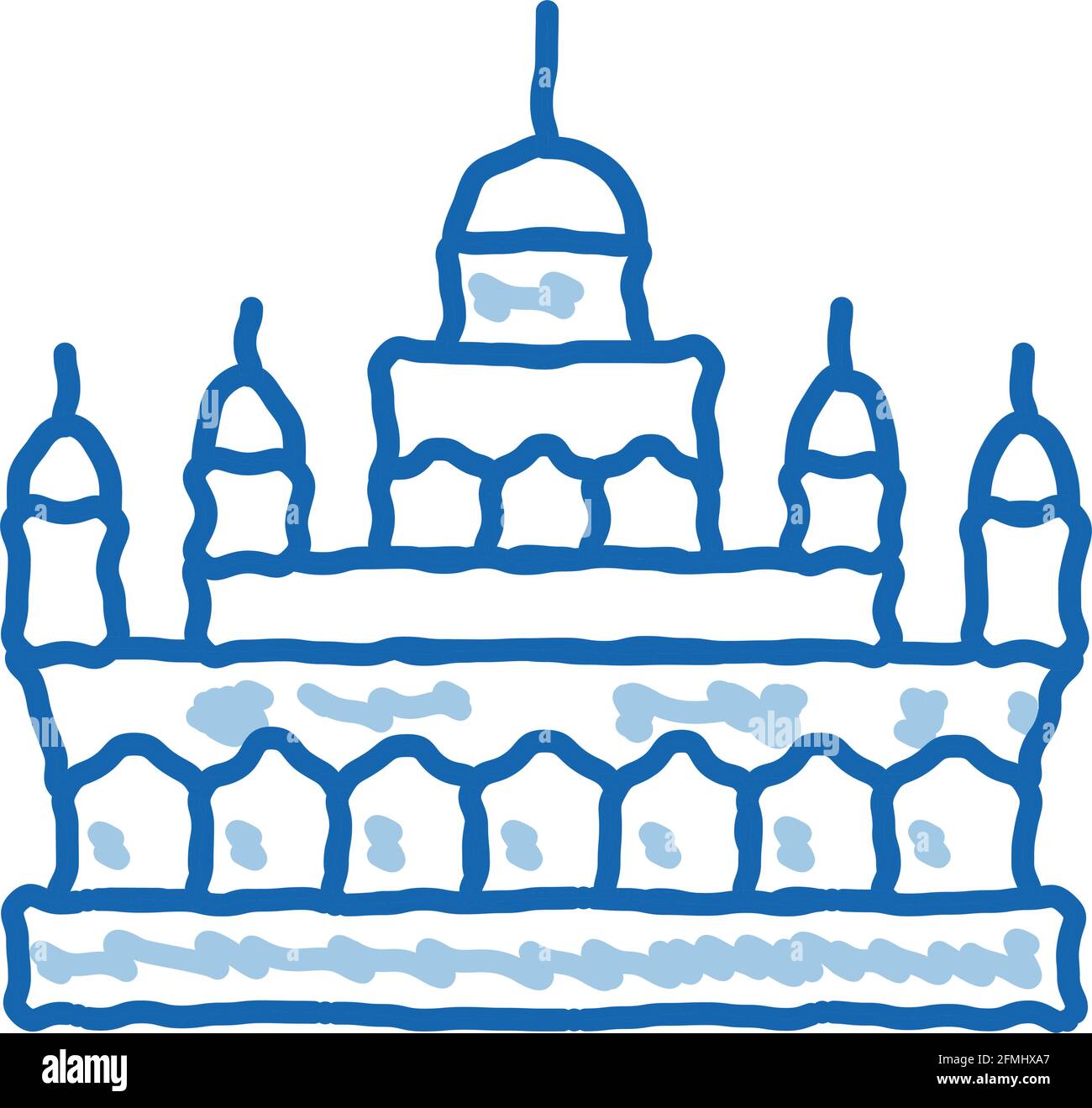 masjid jame mosquée doodle icône dessin à la main illustration Illustration de Vecteur