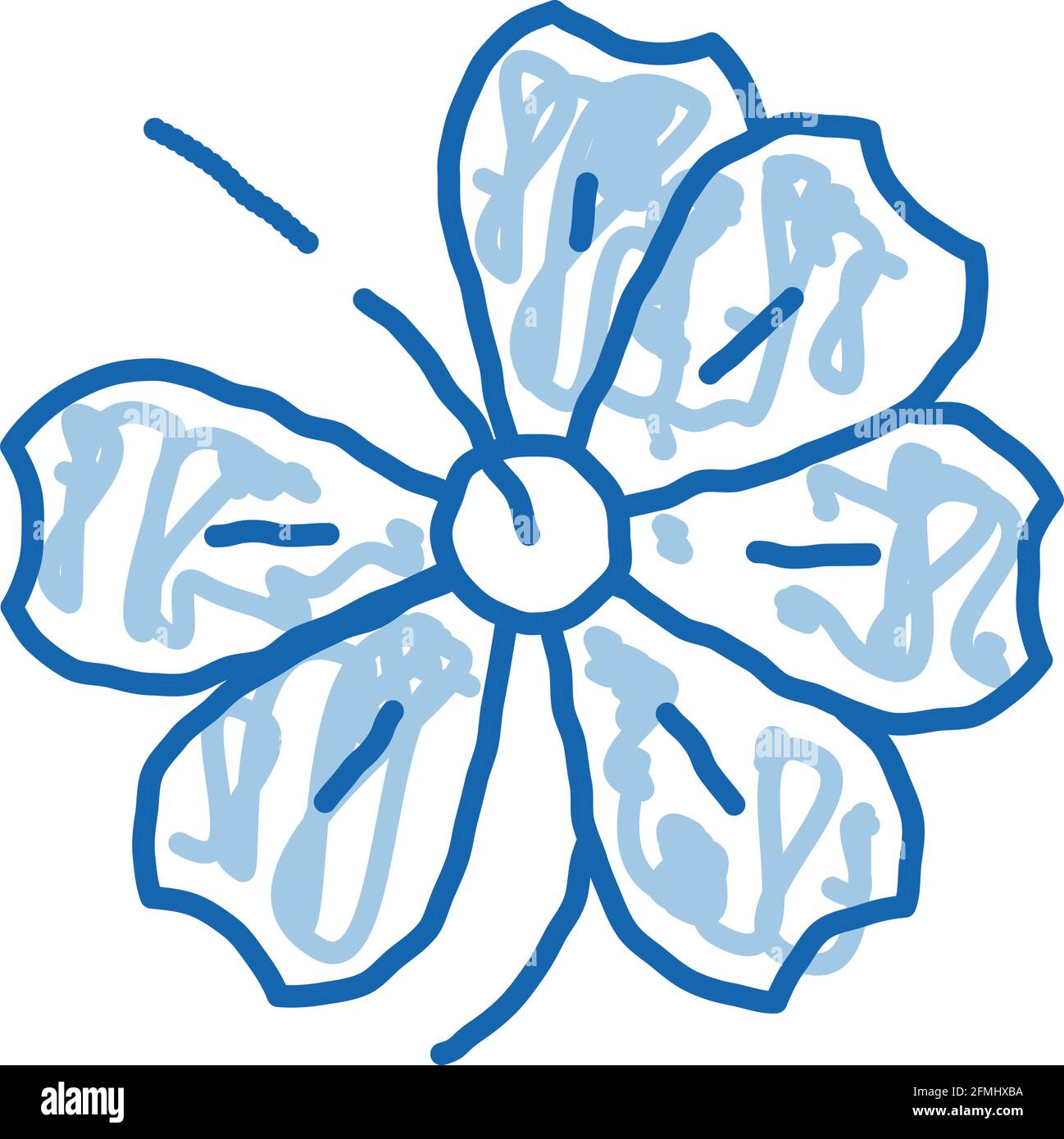 hibiscus fleur doodle icône dessin à la main illustration Illustration de Vecteur