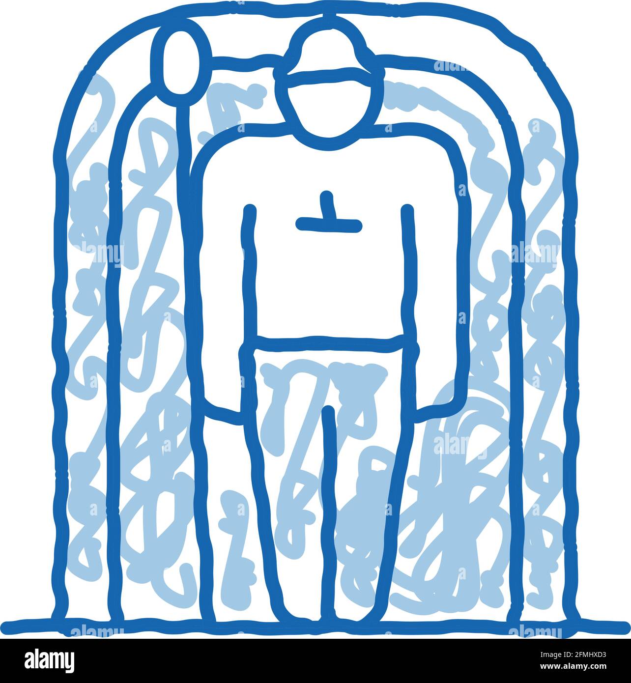 illustration de l'icône de garde d'homme en forme de doodle dessinée à la main Illustration de Vecteur
