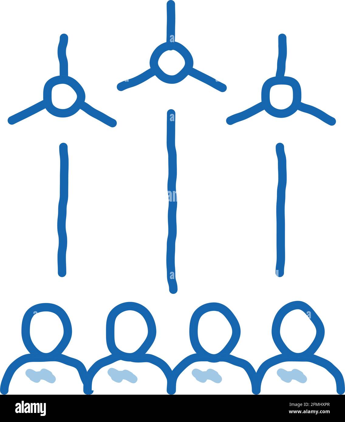 examen général techniciens en énergie éolienne doodle icône dessin à la main illustration Illustration de Vecteur