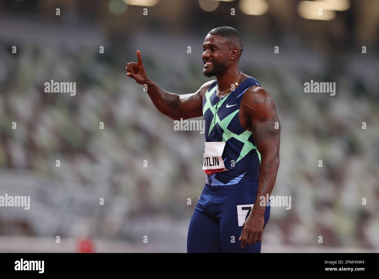 Tokyo, Japon. 9 mai 2021. Justin Gatlin (USA) Athlétisme : READY STEADY TOKYO - Athlétisme finale de 100m masculin au Stade National de Tokyo, Japon . Credit: Yohei Osada/AFLO SPORT/Alay Live News Banque D'Images