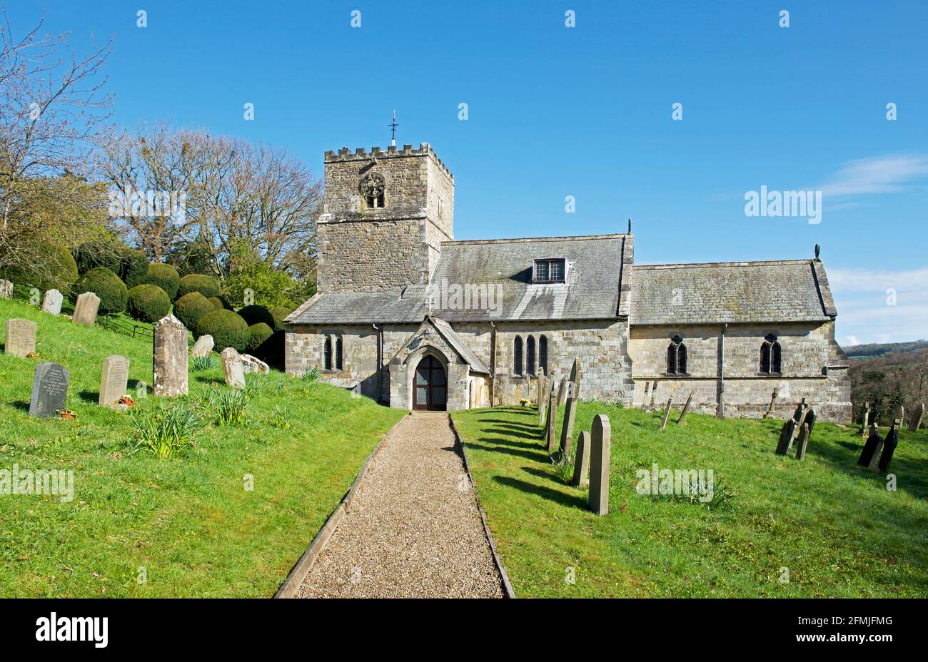 Église paroissiale All Saints dans le village de Kirby Underdale, North Yorkshire, Angleterre Banque D'Images