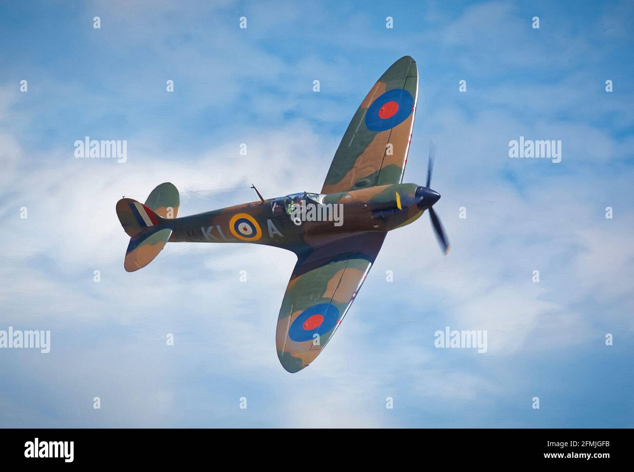 Surmarin Spitfire Mk1 survole Banque D'Images