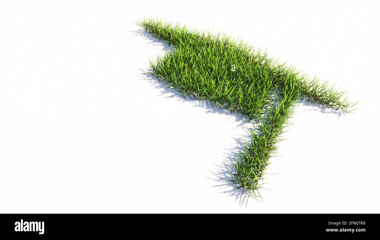 Concept ou conceptuel vert pelouse herbe symbole isolé sur fond blanc, signe de la casquette de troisième cycle. Banque D'Images