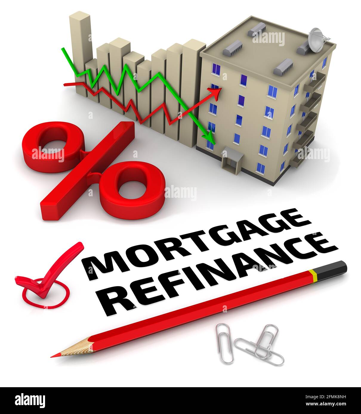Refinancement hypothécaire. Le concept financier Banque D'Images
