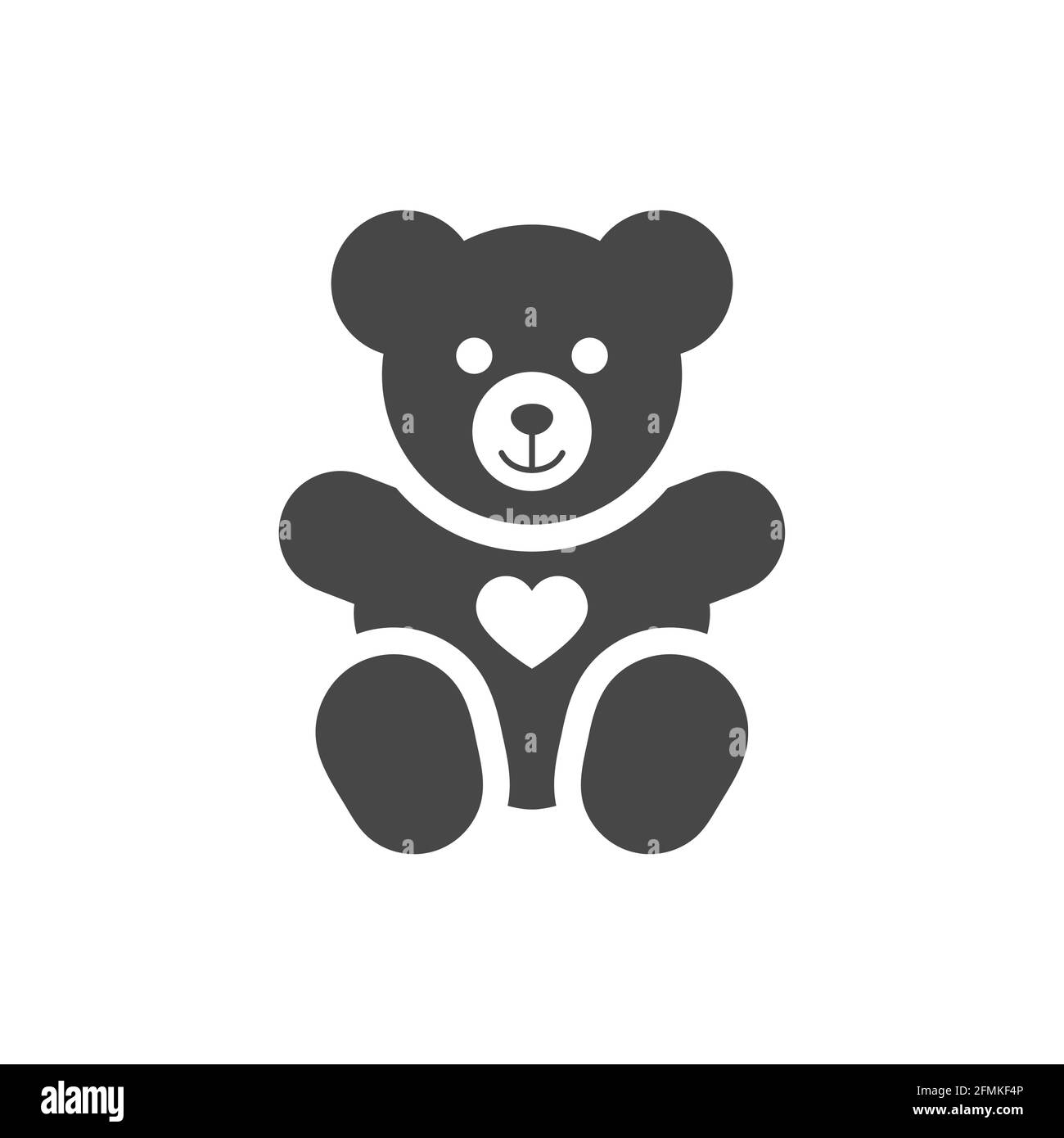 Icone De Vecteur Noir D Ours En Peluche Symbole Enfant Et Jouet Doux Pour Bebe Image Vectorielle Stock Alamy