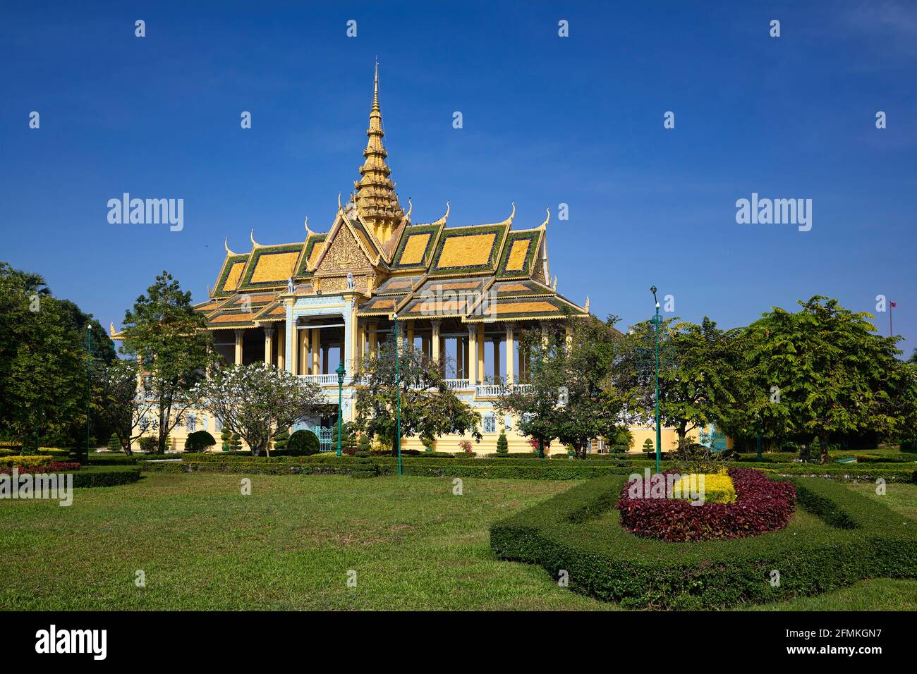 La salle du Trône au Palais Royal de Phnom Penh Cambodge Banque D'Images