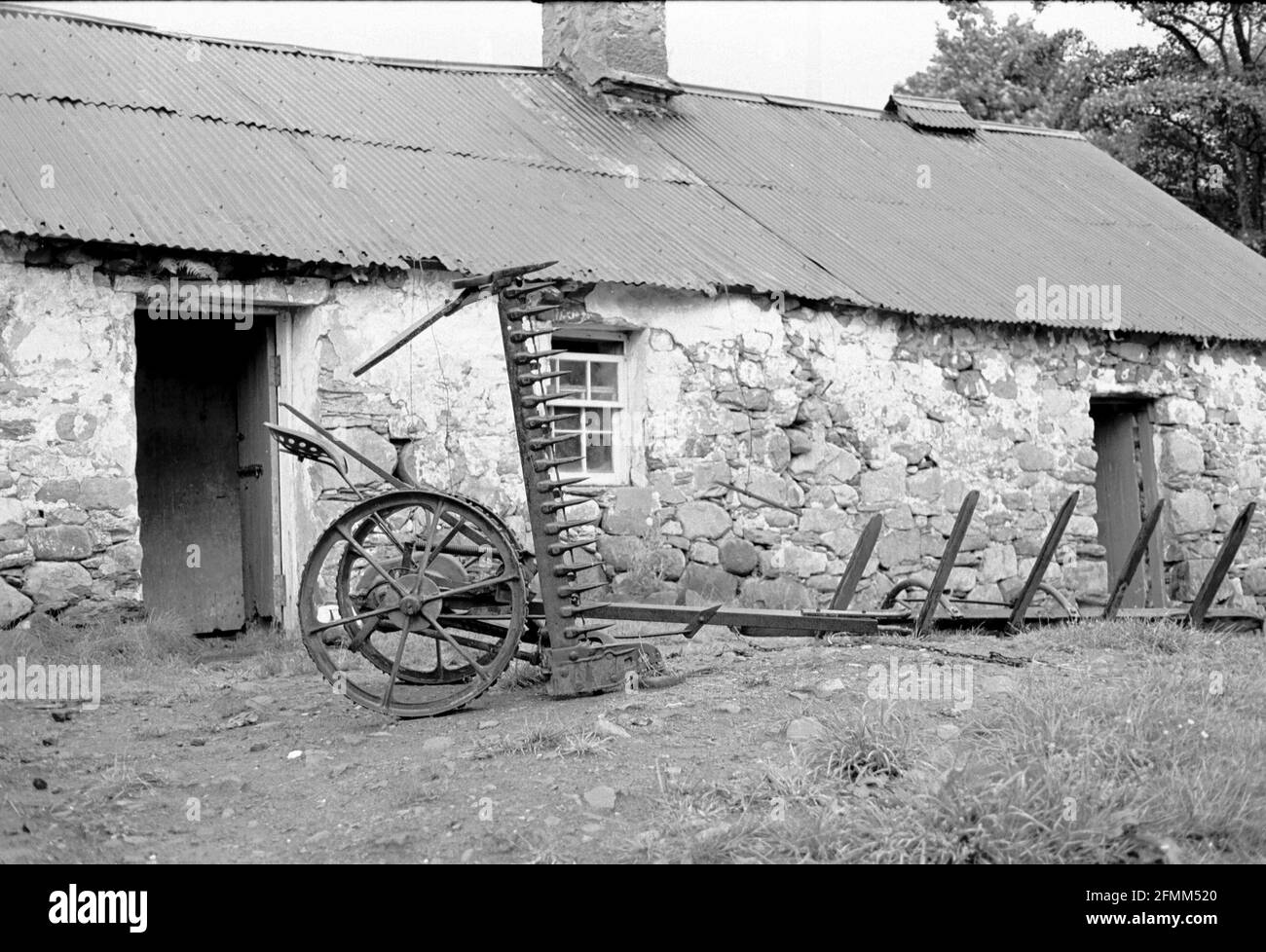 Photo ancienne d'une ferme au Auchindrain Outdoor Museum, près d'Inverarary, Argyll, Écosse. Banque D'Images