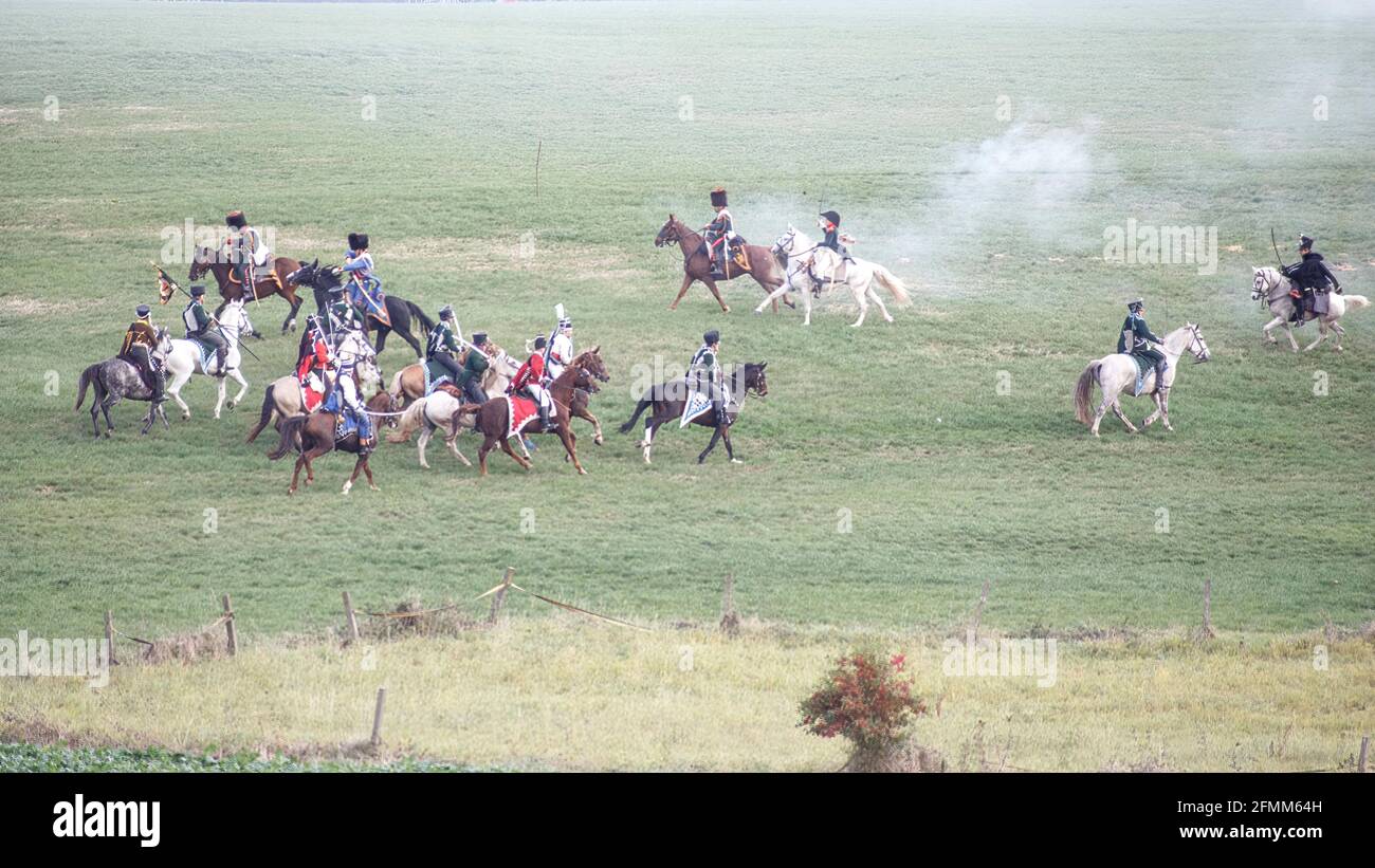 Reconstitution de la bataille franco-prussienne de Jena / Iena / Auerstedt 1806 - 2016 Banque D'Images
