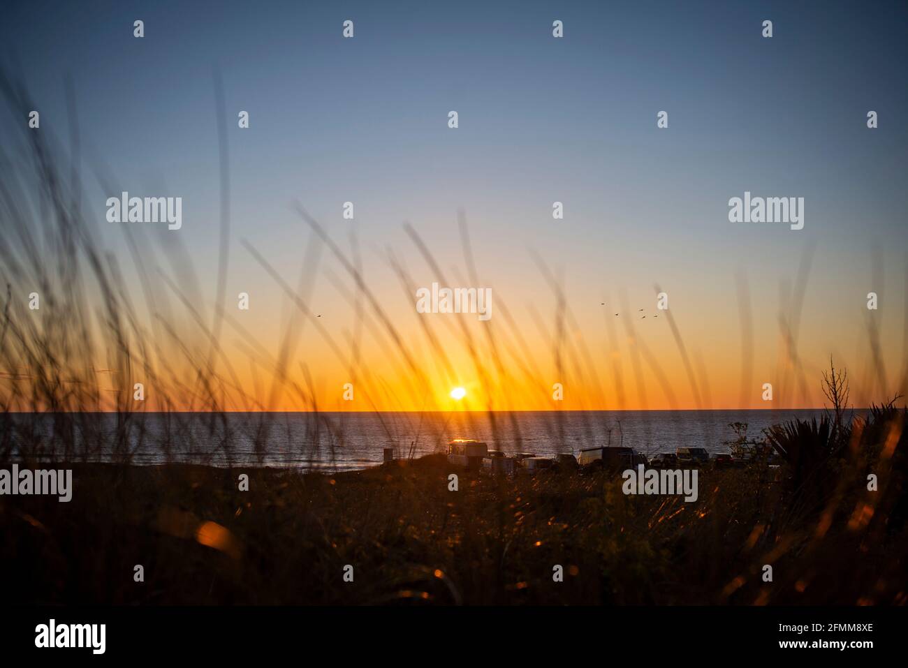 Un beau coucher de soleil sur une plage à Cornwall, UKTravel Banque D'Images