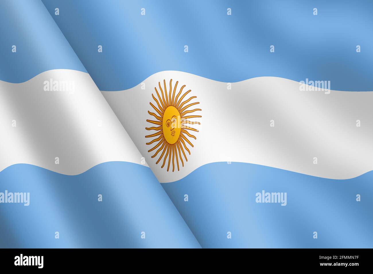 Argentine Waging drapeau 3d illustration ondulation du vent Banque D'Images