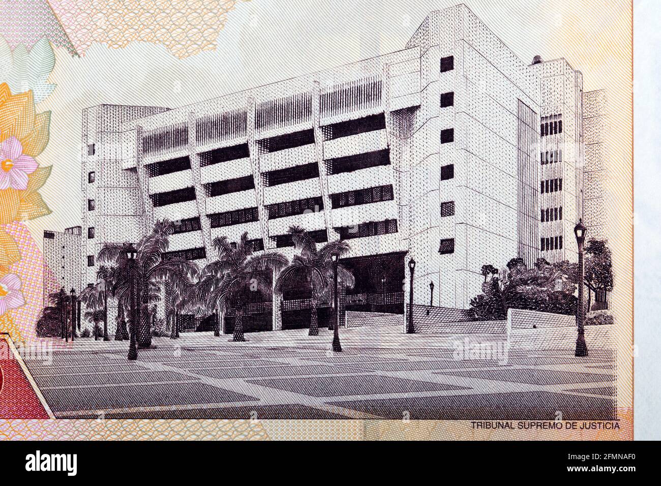 Bâtiment de la Cour constitutionnelle de la République du Venezuela de l'argent Banque D'Images