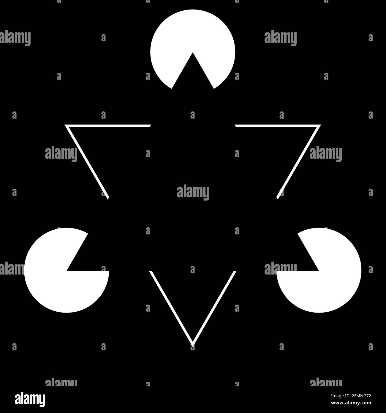 Kanizsa résumé Figures géométriques illusion illustration Illustration de Vecteur