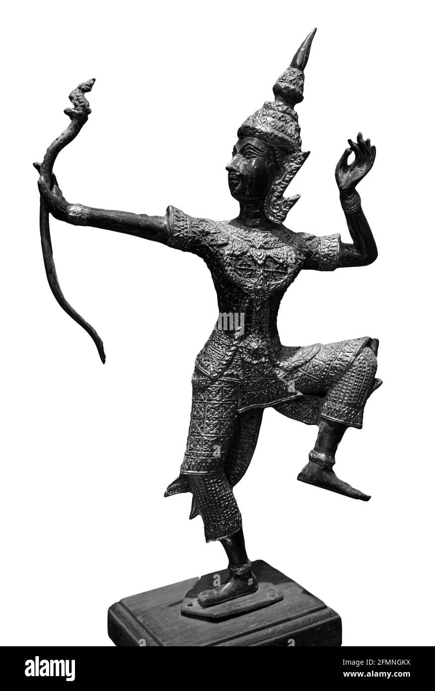 Statue du Prince Rama avec un arc. Archer, Rama de l'hindouisme sculpture  isolée sur fond blanc Photo Stock - Alamy