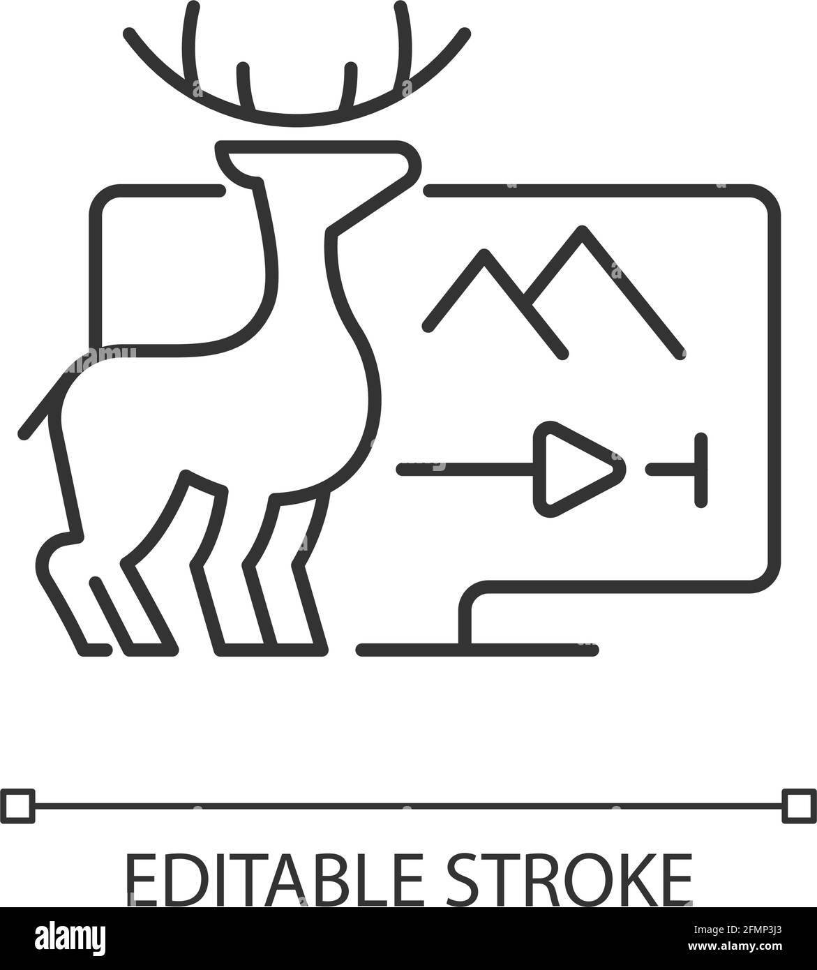 Icône linéaire de diffusion de documentaires Illustration de Vecteur
