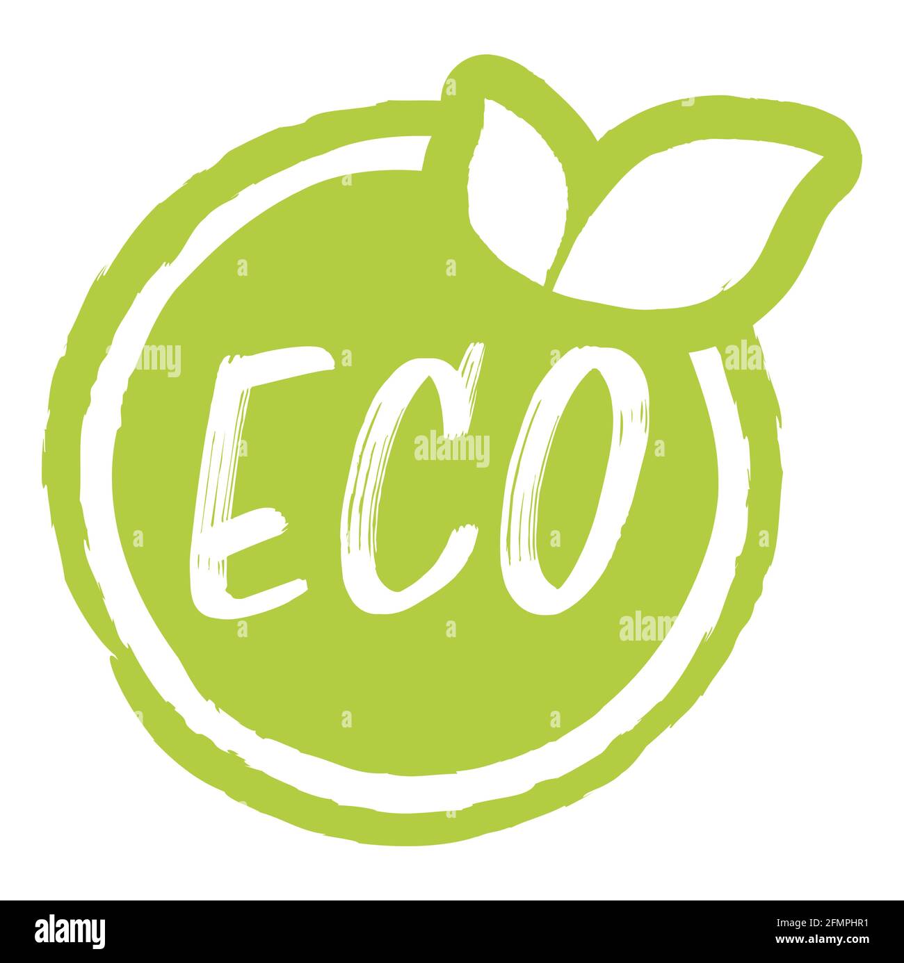 fichier vectoriel eps timbre rond vert moderne avec feuilles, texte blanc eco Illustration de Vecteur