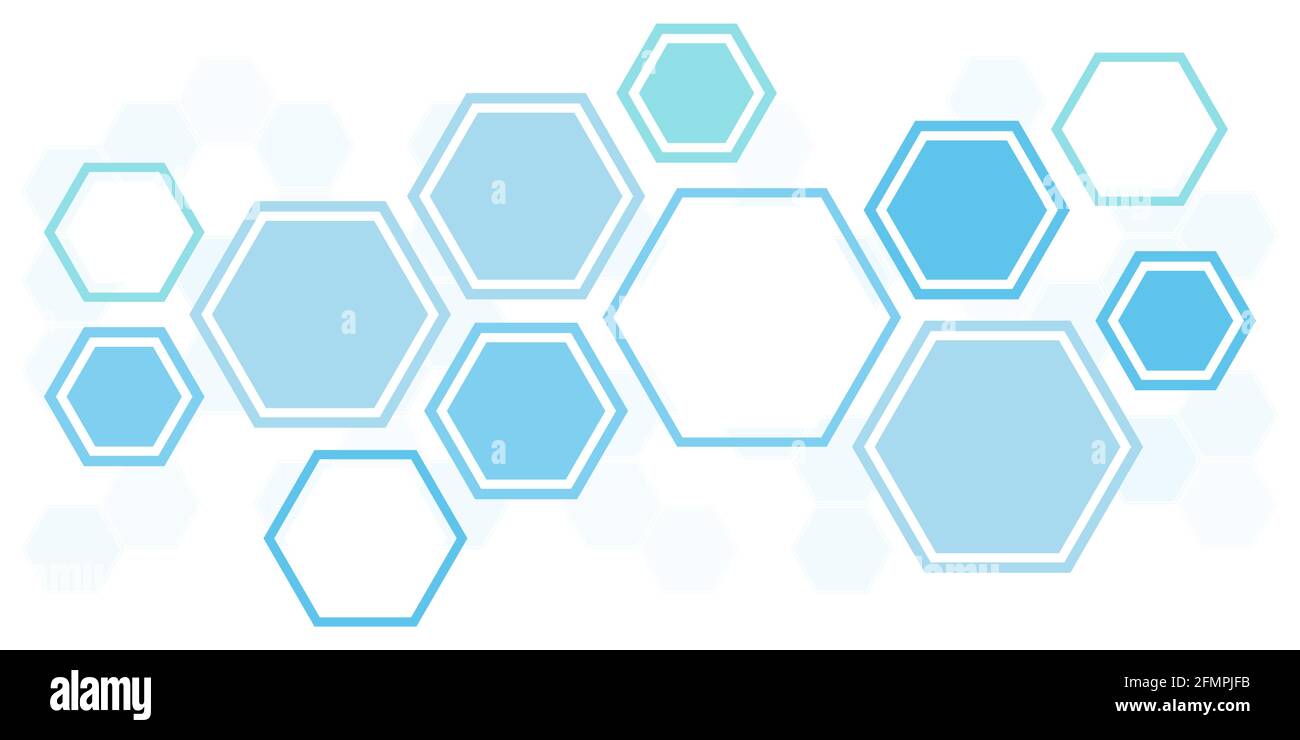 illustration vectorielle eps d'une coopération hexagonale futuriste bleue ou processus de travail d'équipe pour des idées de solution de qualité Illustration de Vecteur
