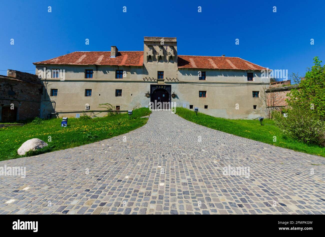 La porte principale de la Citadelle de Brasov, Roumanie Banque D'Images