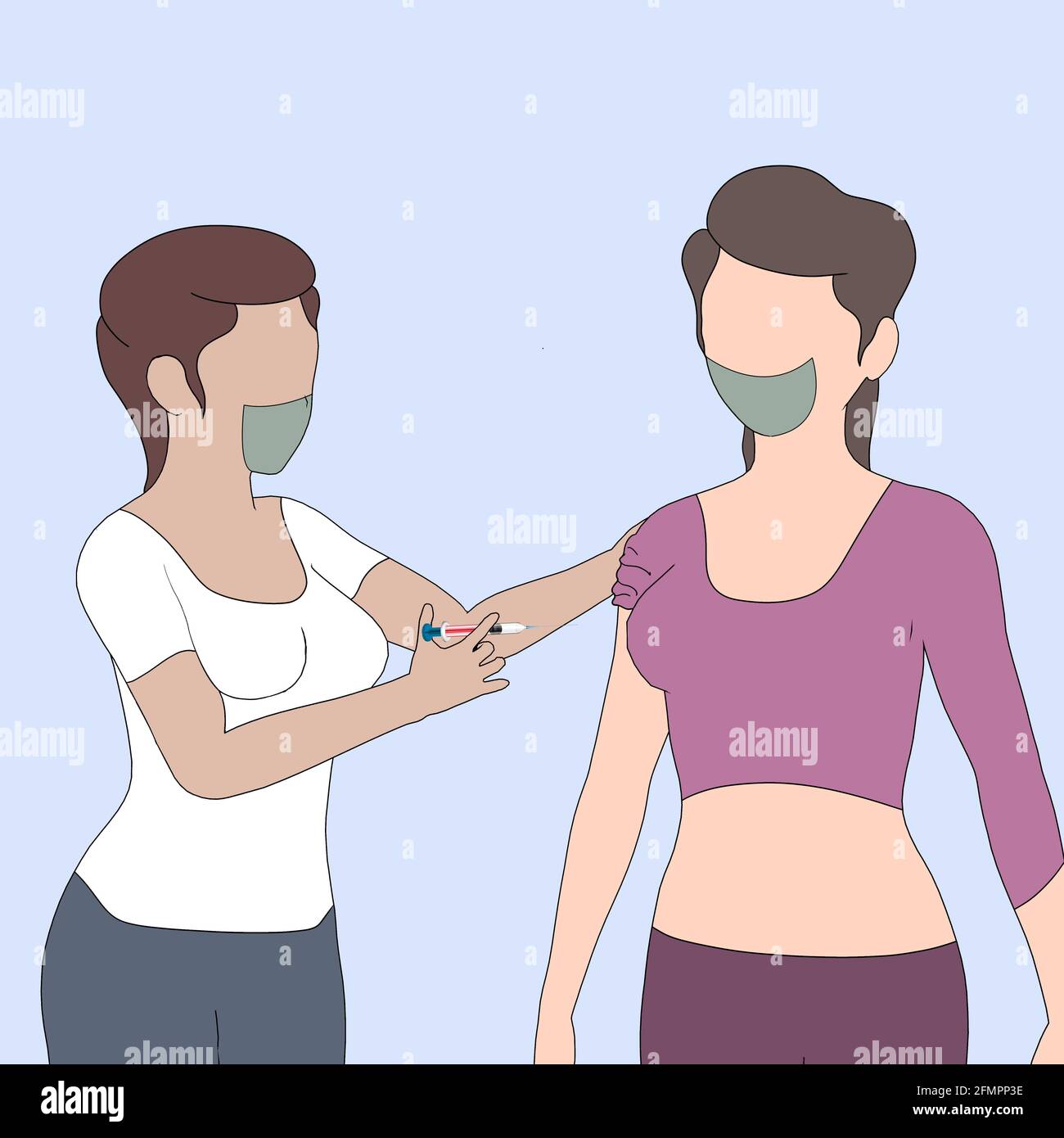 illustration simple de la vaccination en 2d Banque D'Images