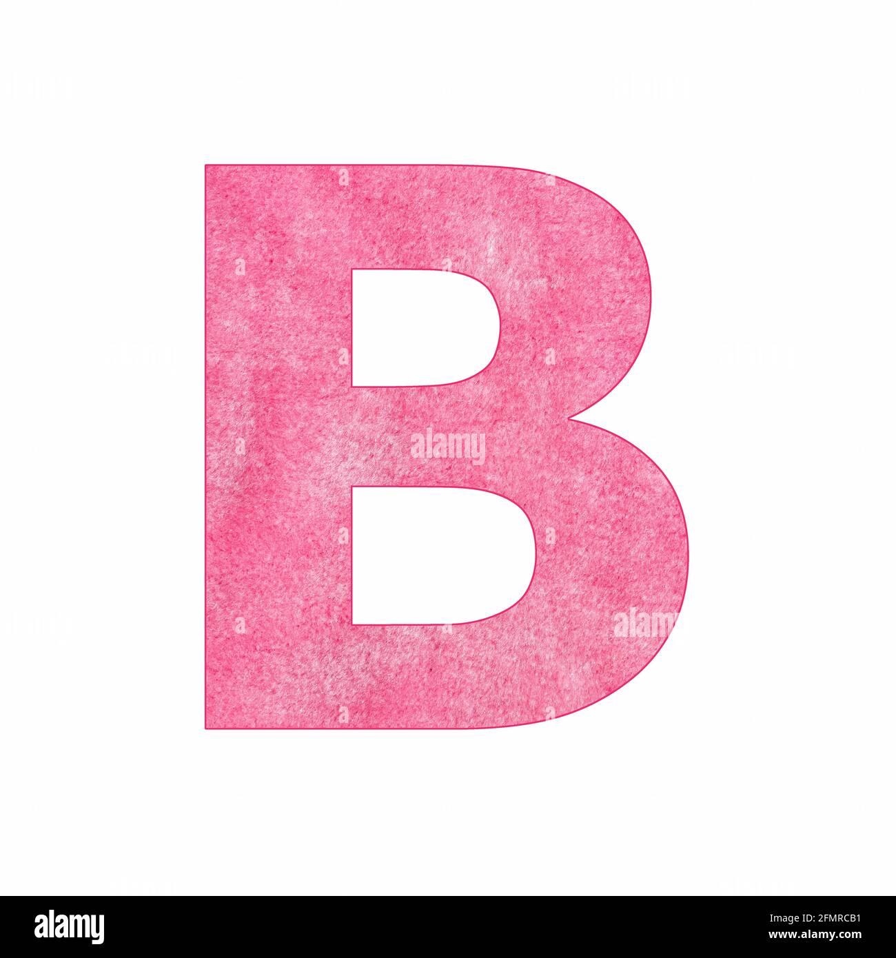 B lettre majuscule - texture peluche rose Banque D'Images