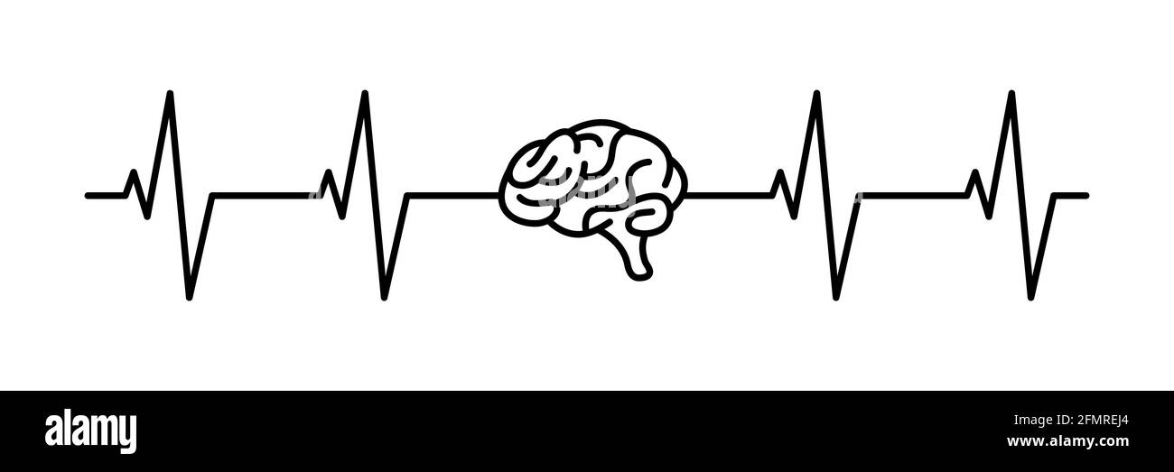 Brain Heartbeat, neurologie neuro infirmière vecteur. Illustration de Vecteur