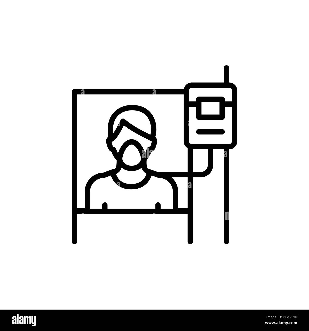 Icône de la ligne de couleur du service hospitalier. Elément vectoriel isolé. Pictogramme de contour pour la page Web, l'application mobile, la promotion Illustration de Vecteur