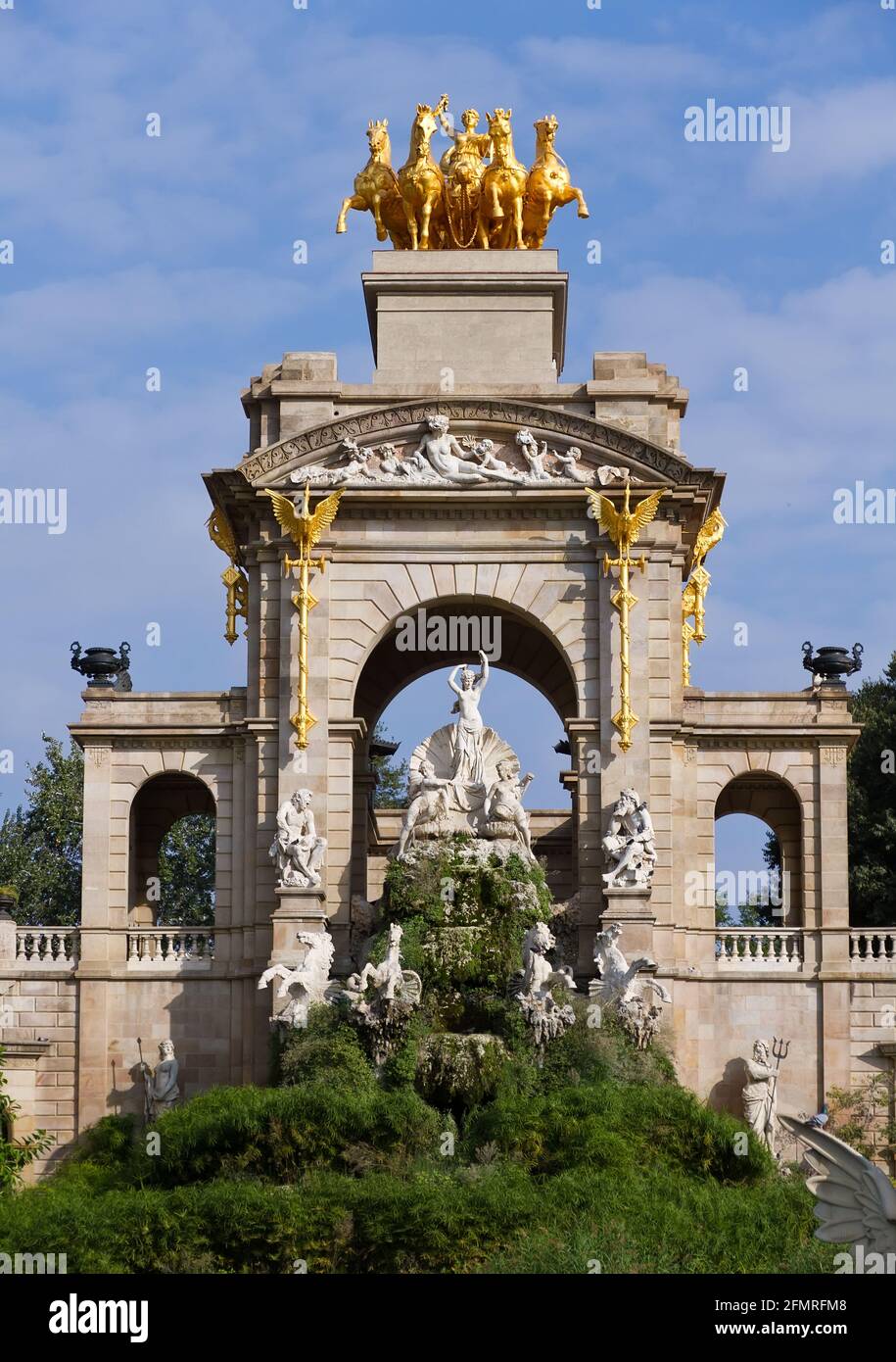 fontaine et cascade dans le parc de la Ciutadella à barcelone, espagne, catalogne Banque D'Images