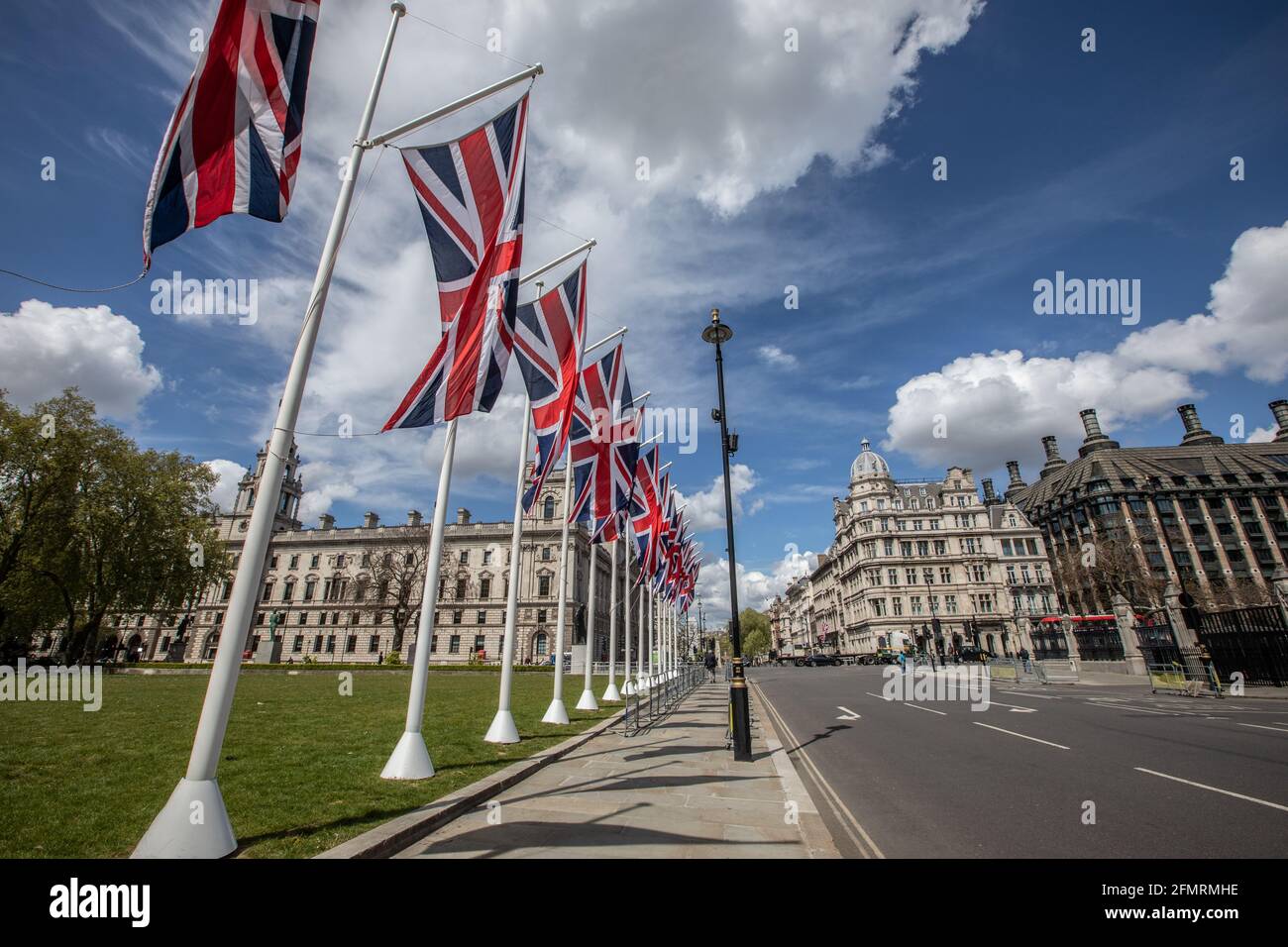 Ouverture d'État du Parlement, en présence de sa Majesté la reine Elizabeth II, Whitehall, centre de Londres, Angleterre, Royaume-Uni Banque D'Images