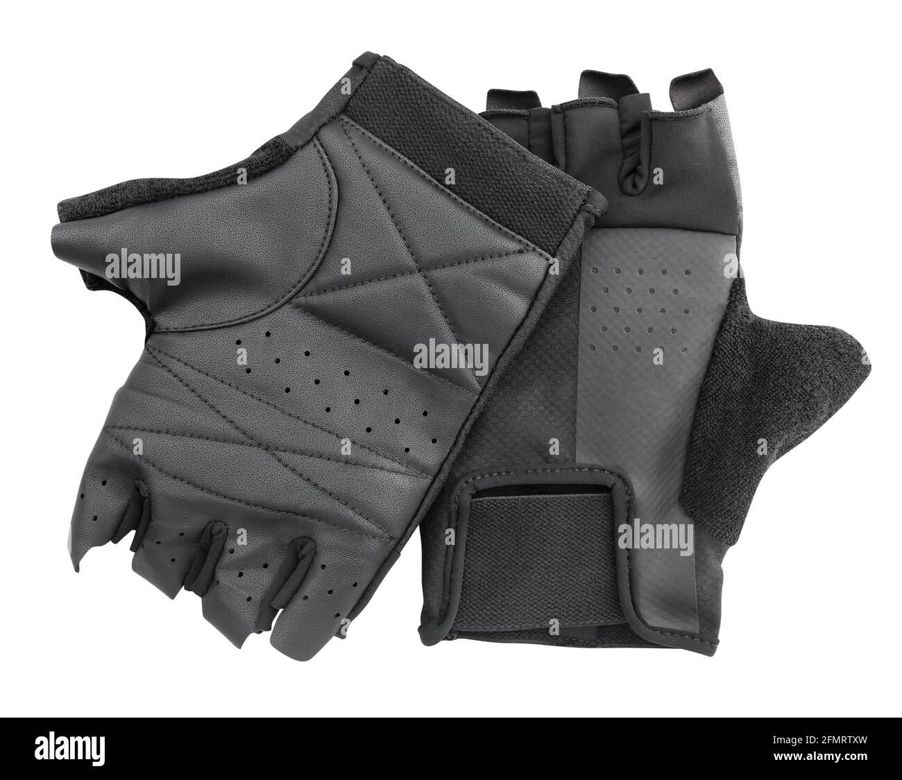 gants de sport chemin isolé sur blanc Banque D'Images