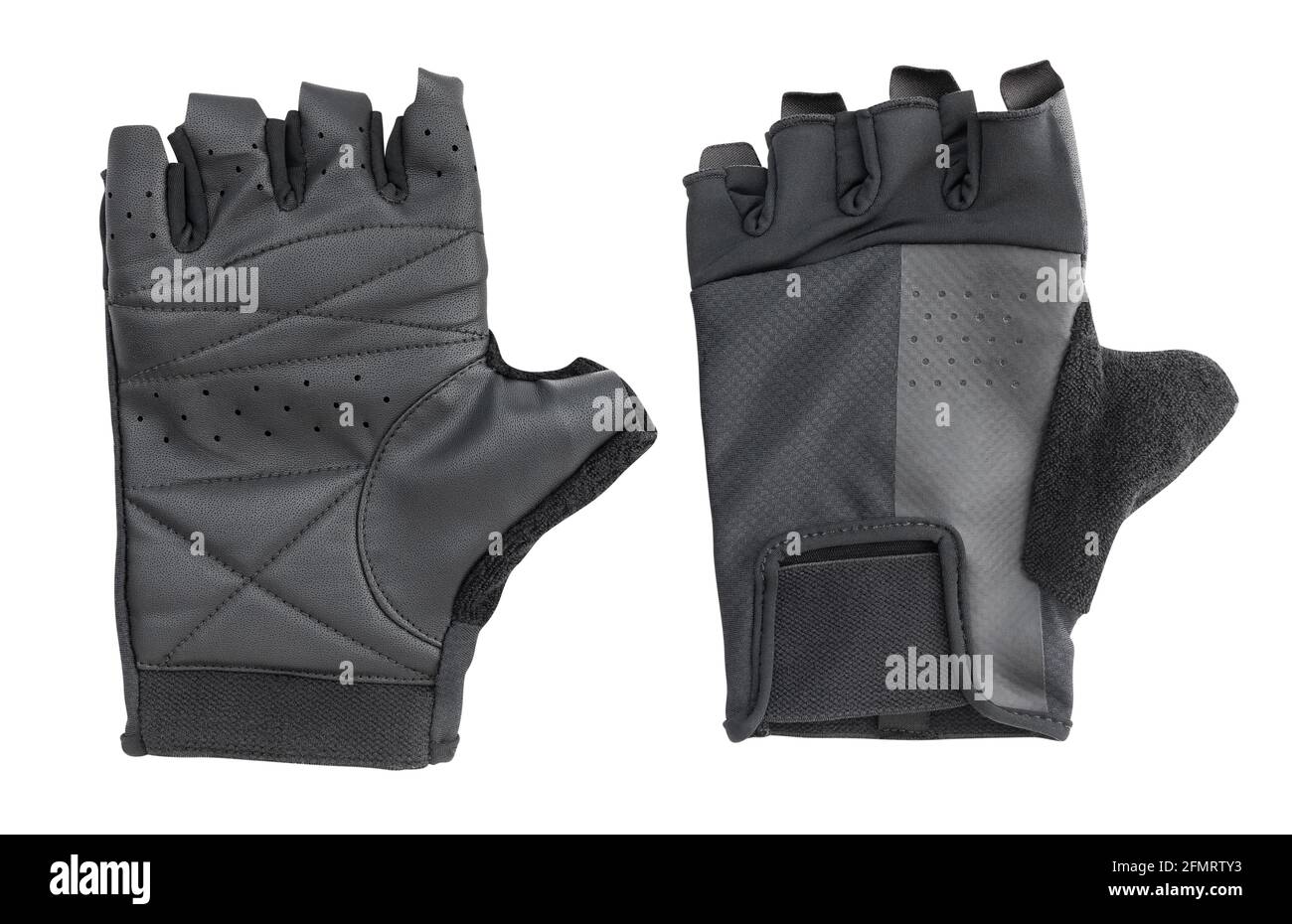 gants de sport chemin isolé sur blanc Banque D'Images